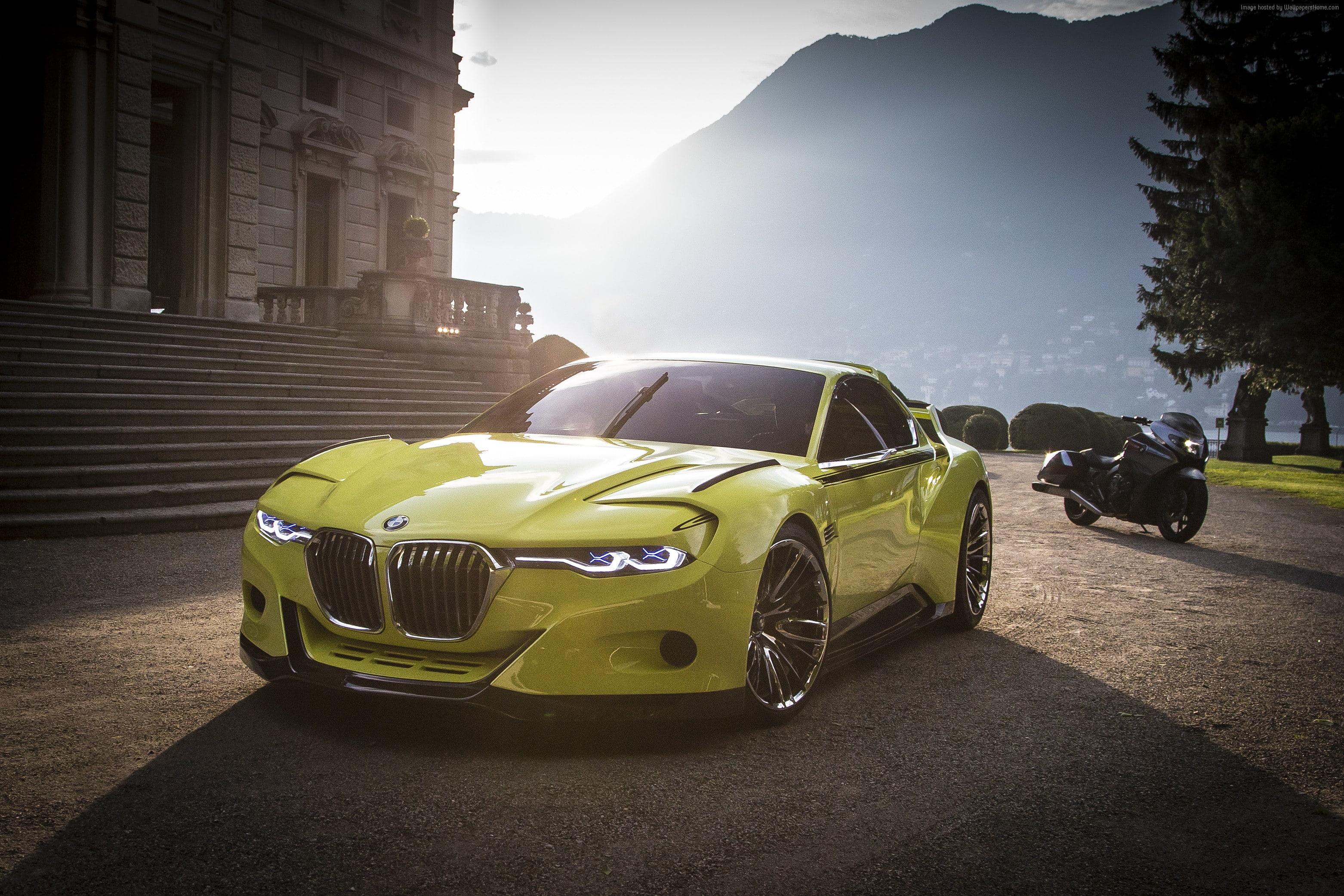 sDrive, sports car, 2K, xDrive, bmw, yellow, BMW 3.0 CSL, HD Wallpaper