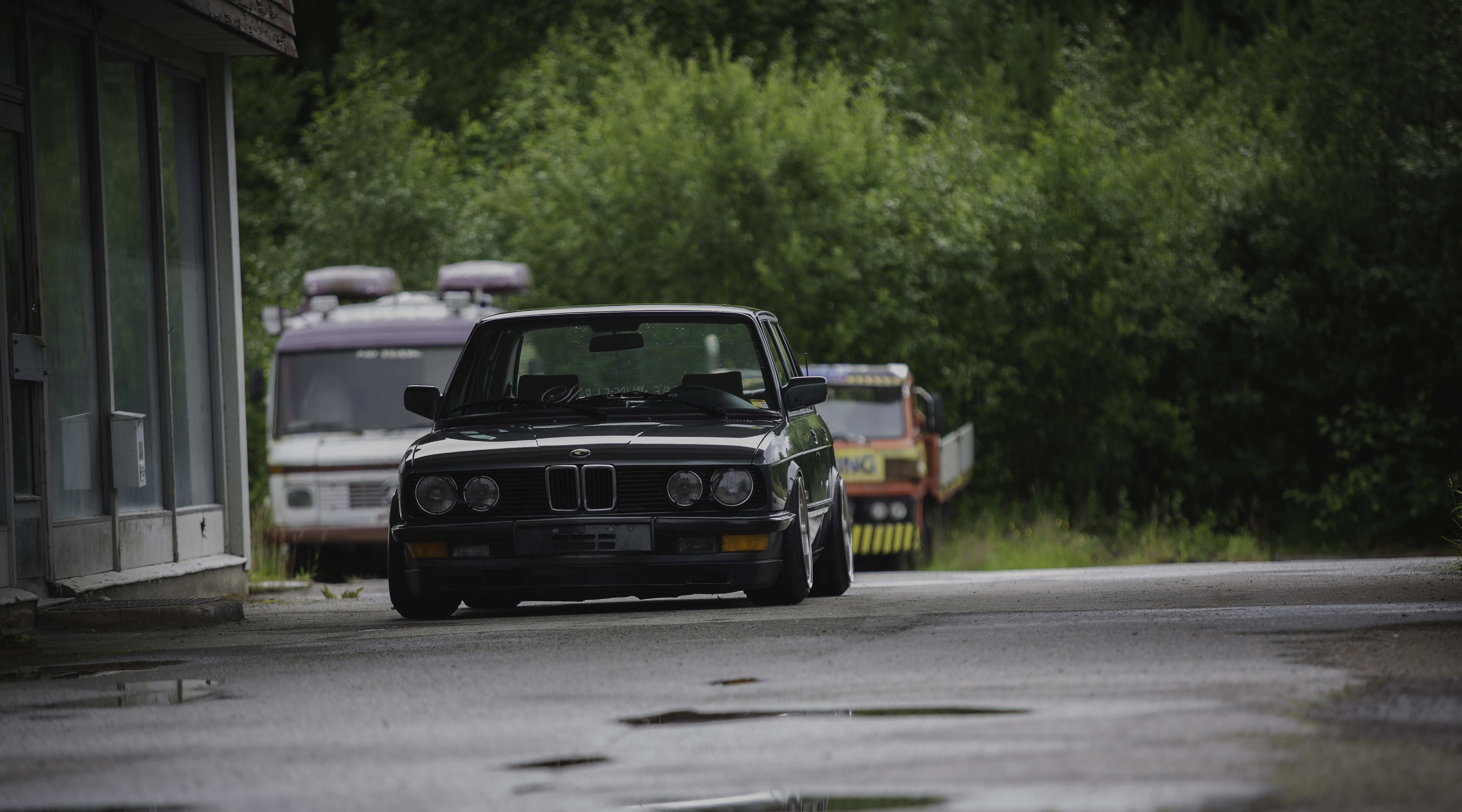 Norway, car, summer, tree, road, selective focus, street, gray, transportation, plant, growth, real people, mode of transportation, Stanceworks, Stance, HD Wallpaper