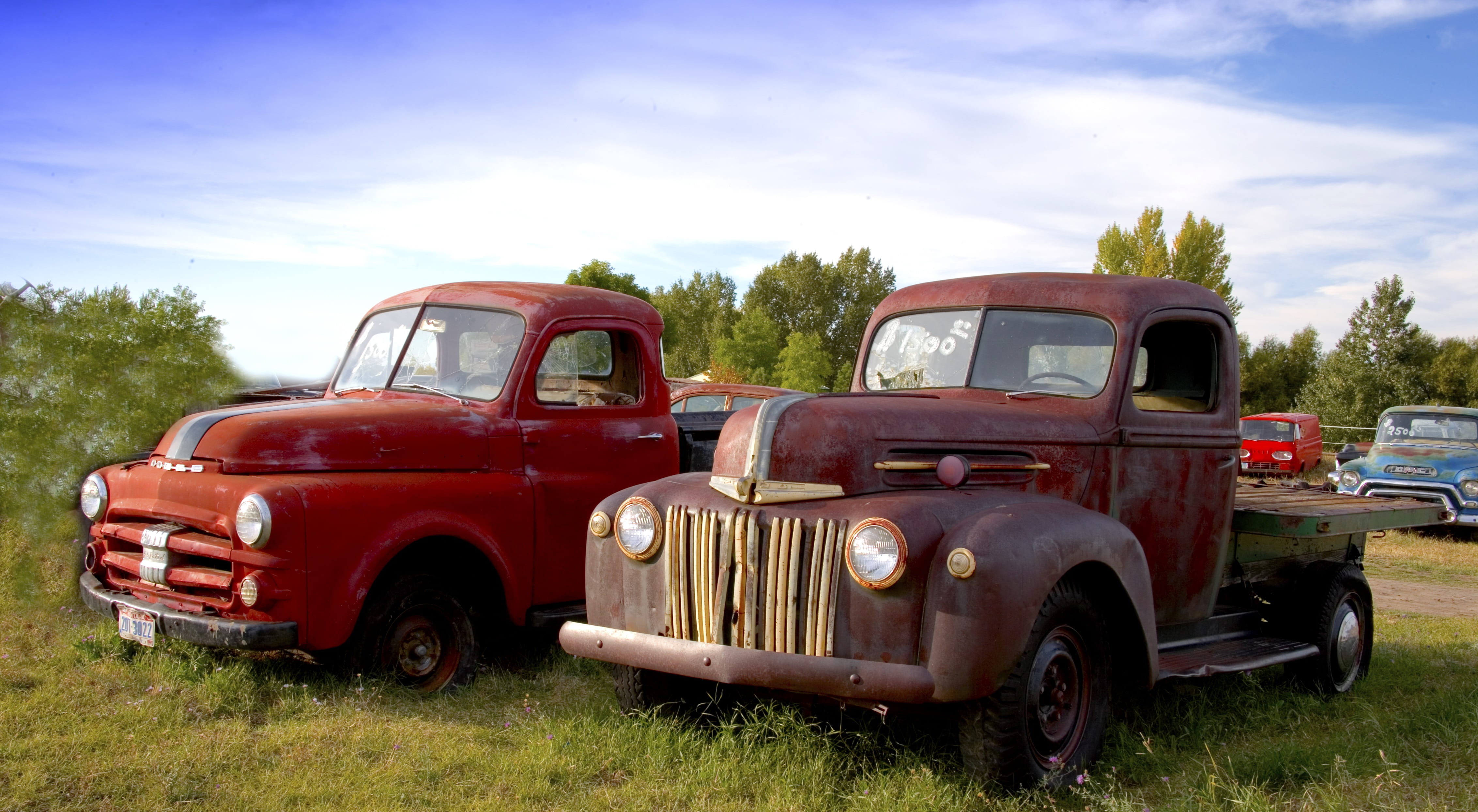 commercial vehicle, pickup, america, motor vehicle, stationary, cloud - sky, abandoned, old truck, day, damaged, red, land, scrap, usa, outdoors, old, sky, HD Wallpaper
