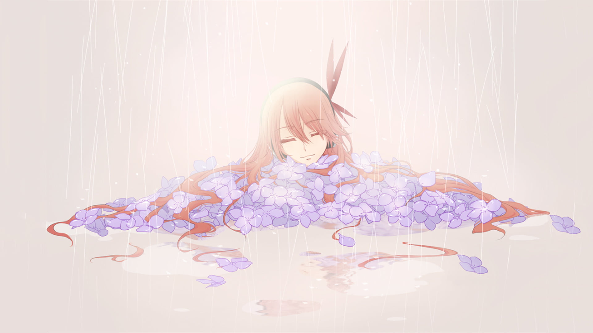 one person, pink color, human body part, front view, flowering plant, Anime, body part, white background, Death, wall - building feature, nature, studio shot, HD Wallpaper