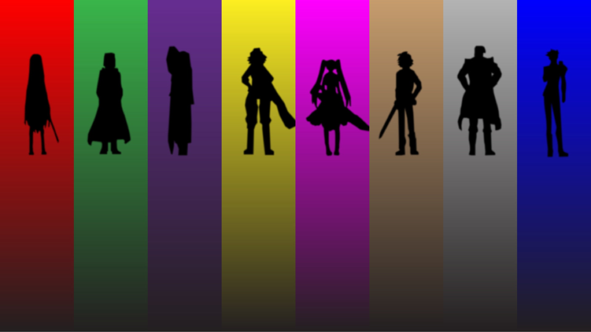 full length, colored background, males, silhouette, adult, 1080P, women, ga, business, purple, akame, kill, coworker, Anime, multi colored, HD Wallpaper