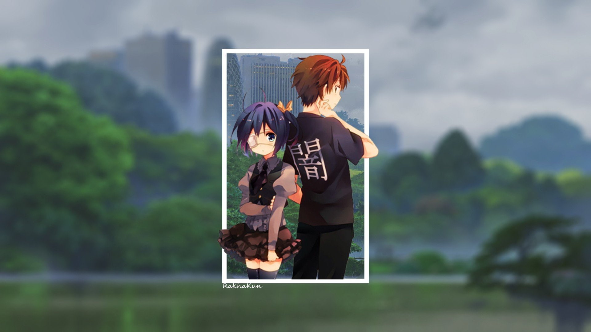 two people, adult, togetherness, tree, anime anime girls anime boys chuunibyou demo koi ga shitai takanashi rikka togashi yuuta nature landscape, offspring, HD Wallpaper