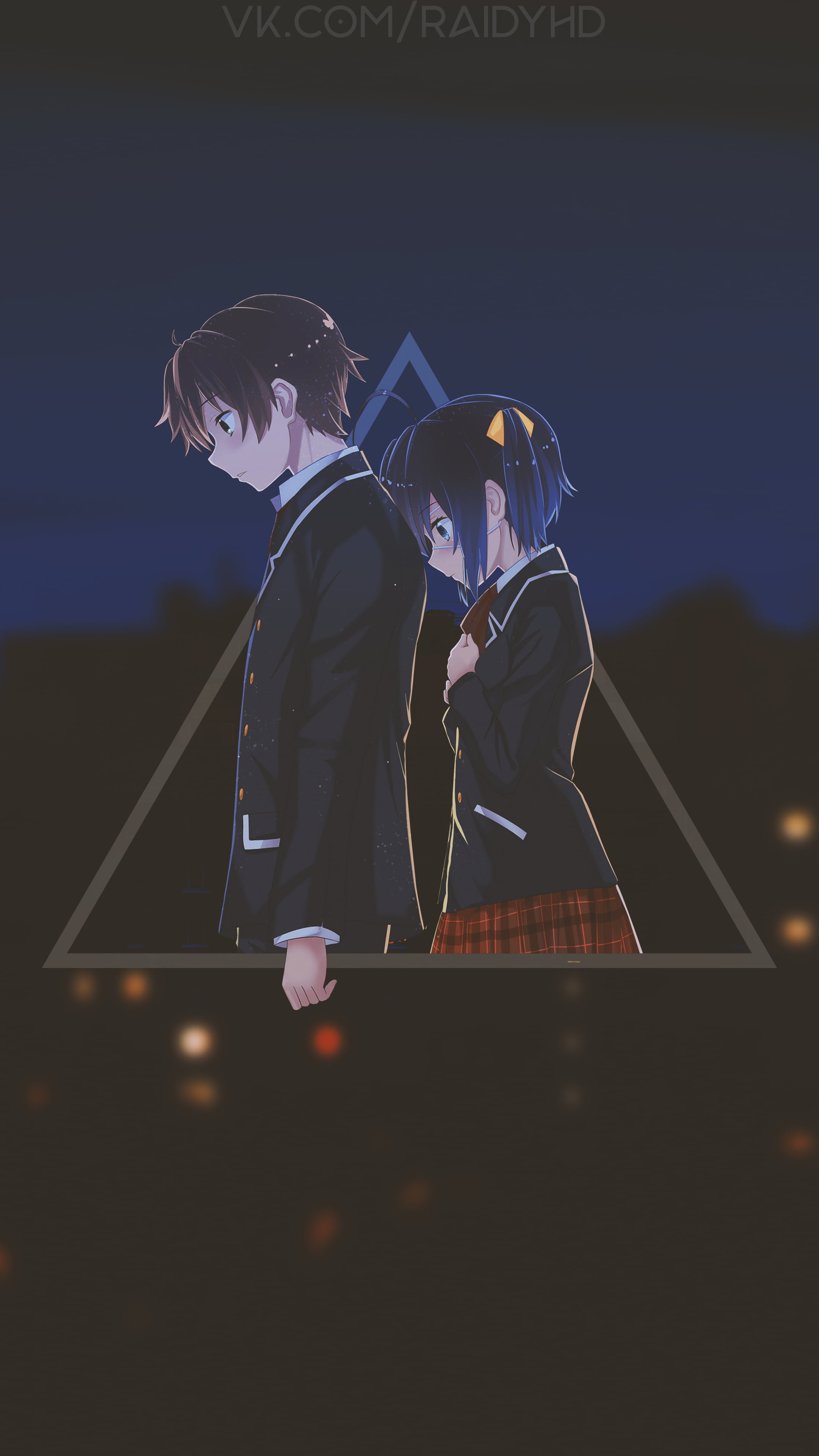 Chunibyo demo Koi ga Shitai!, picture-in-picture, anime, Togashi Yuta, anime girls, Takanashi Rikka, 4K, Phone HD Wallpaper