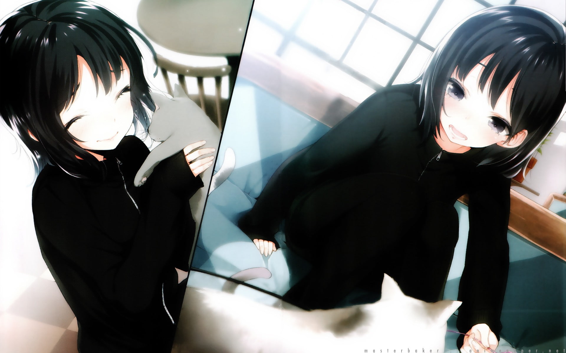 day, anime, Boku wa Tomodachi ga Sukunai, young adult, real people, two people, females, Mikazuki Yozora, indoors, looking, casual clothing, 1080P, three quarter length, HD Wallpaper