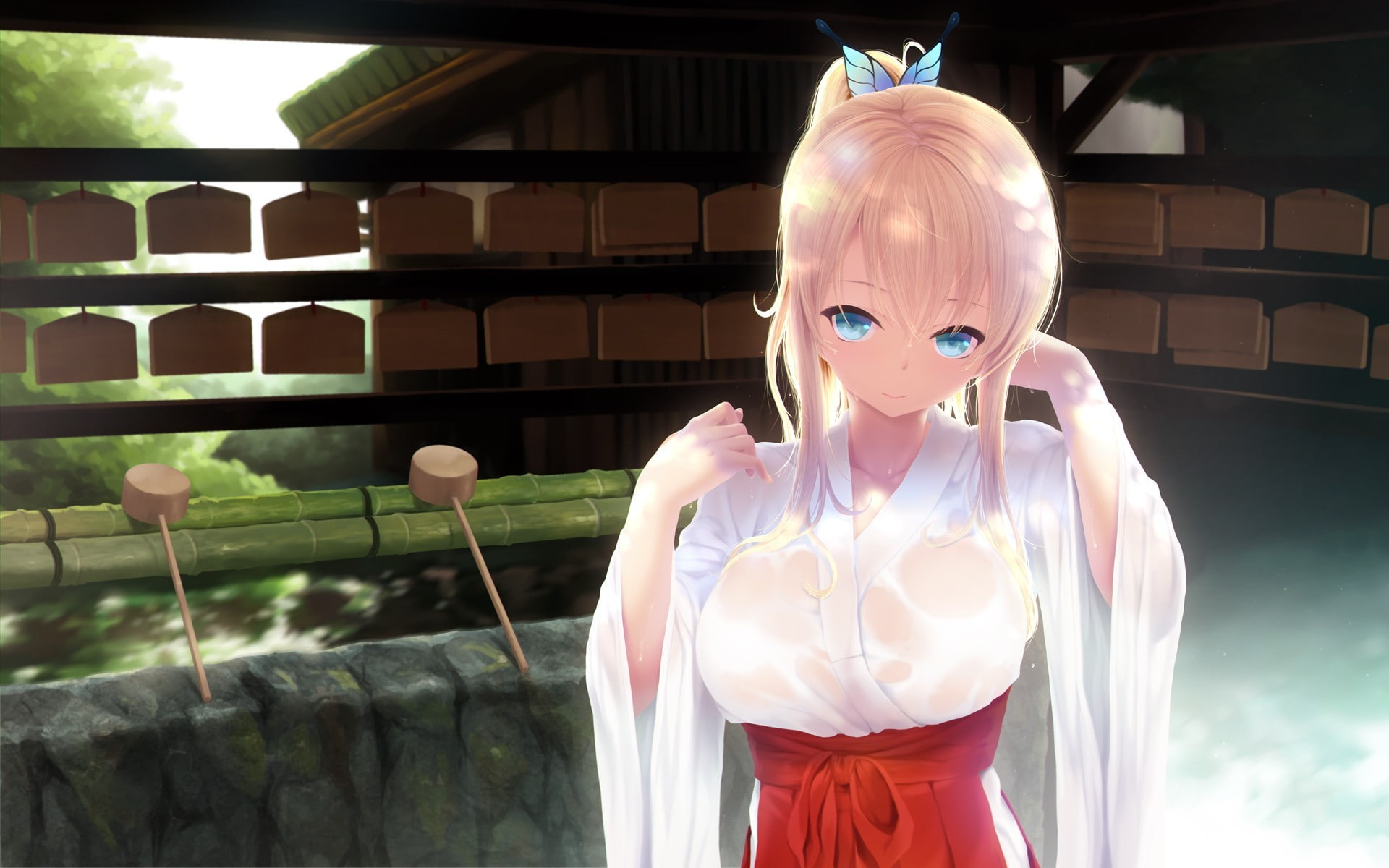 child, front view, one person, portrait, lifestyles, representation, architecture, 1080P, Anime Girls, male likeness, childhood, day, human representation, HD Wallpaper