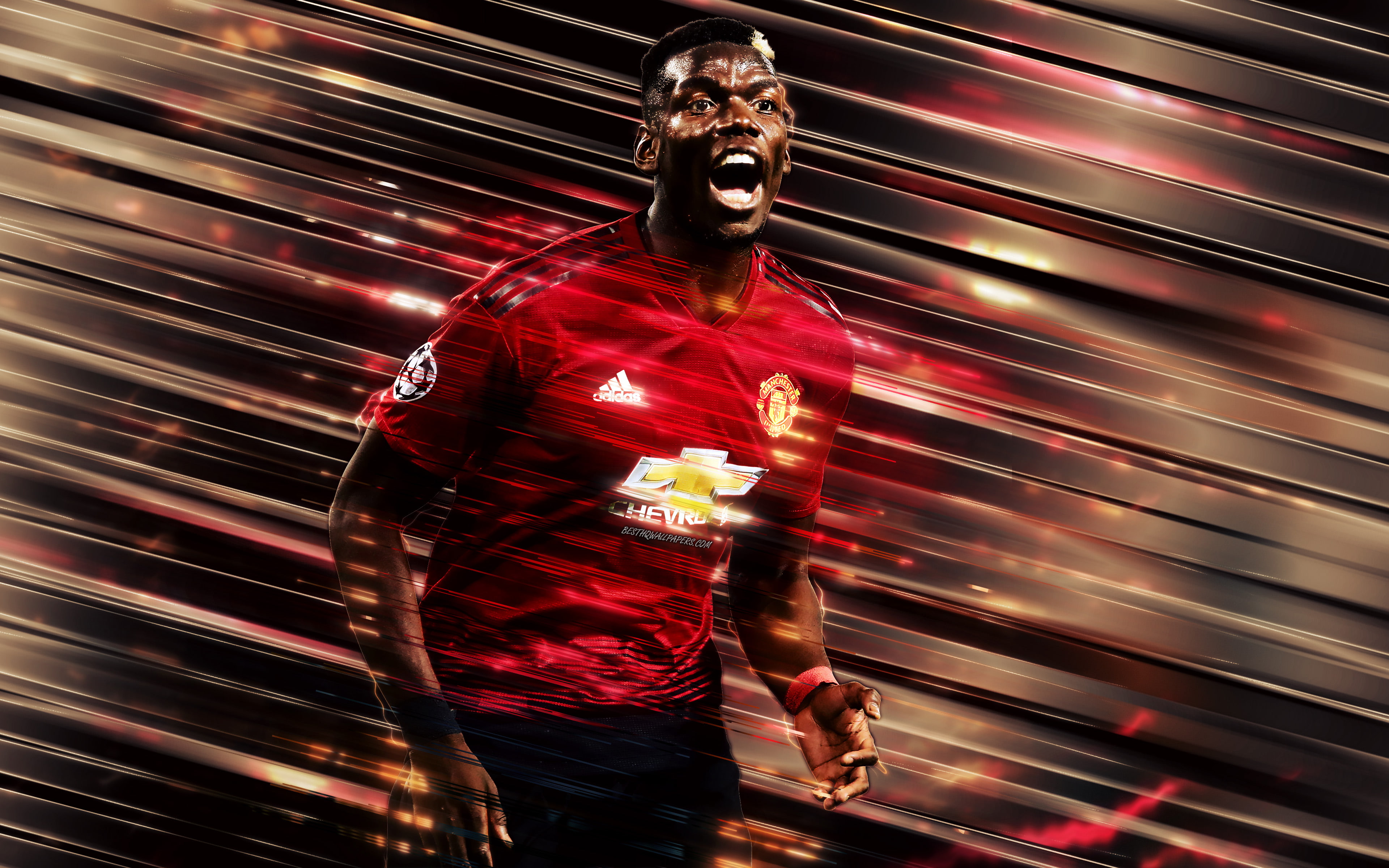 4K, Manchester United F.C., French, Paul Pogba, Soccer, HD Wallpaper
