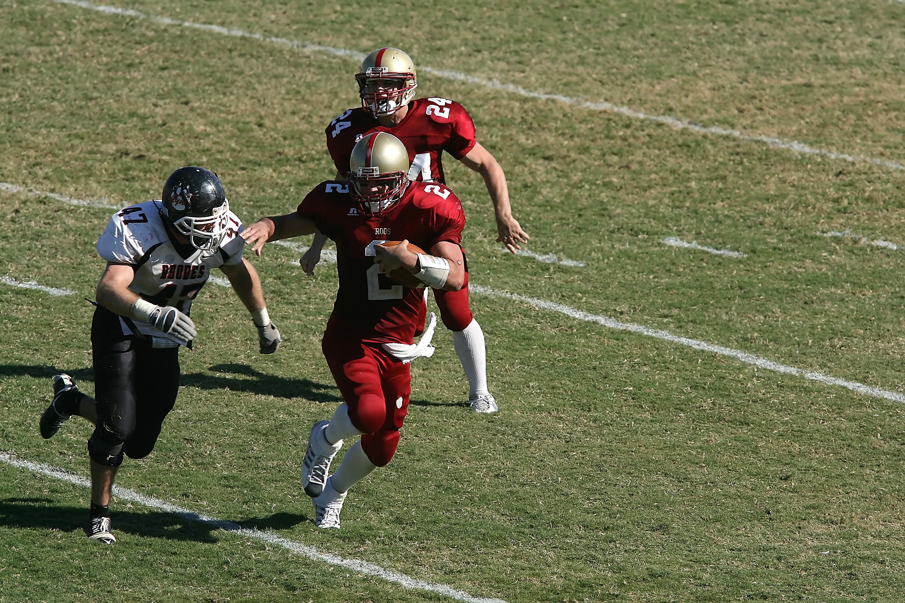 action, pigskin, full length, play, player, linebacker, running back, football player, yard line, sports helmet, game, teenager, sportsman, football american, HD Wallpaper