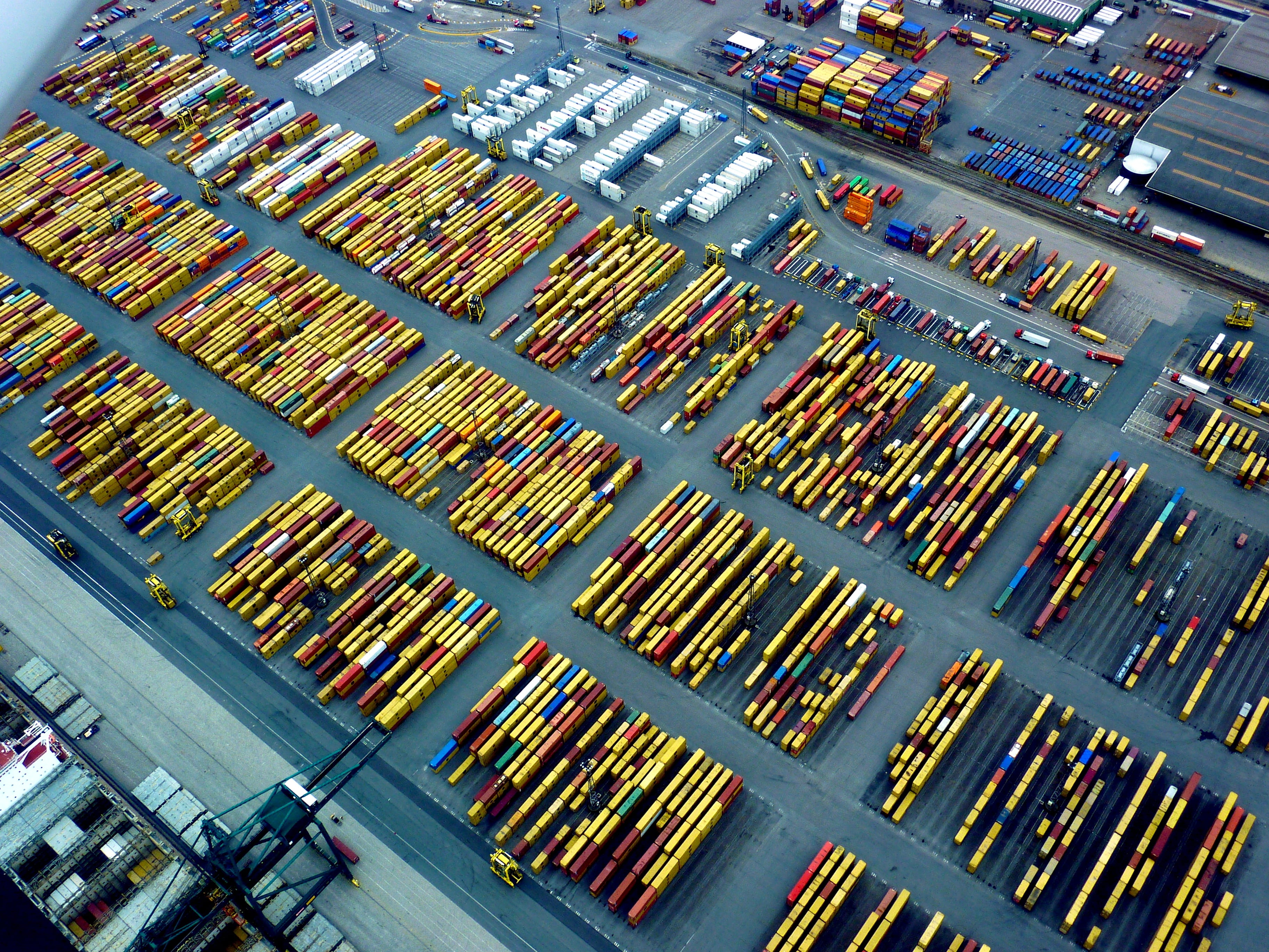 logistics, trucking, commercial dock, architecture, antwerp, nautical vessel, no people, aerial view, buildings, water, taps, 2K, harbor, transportation, HD Wallpaper