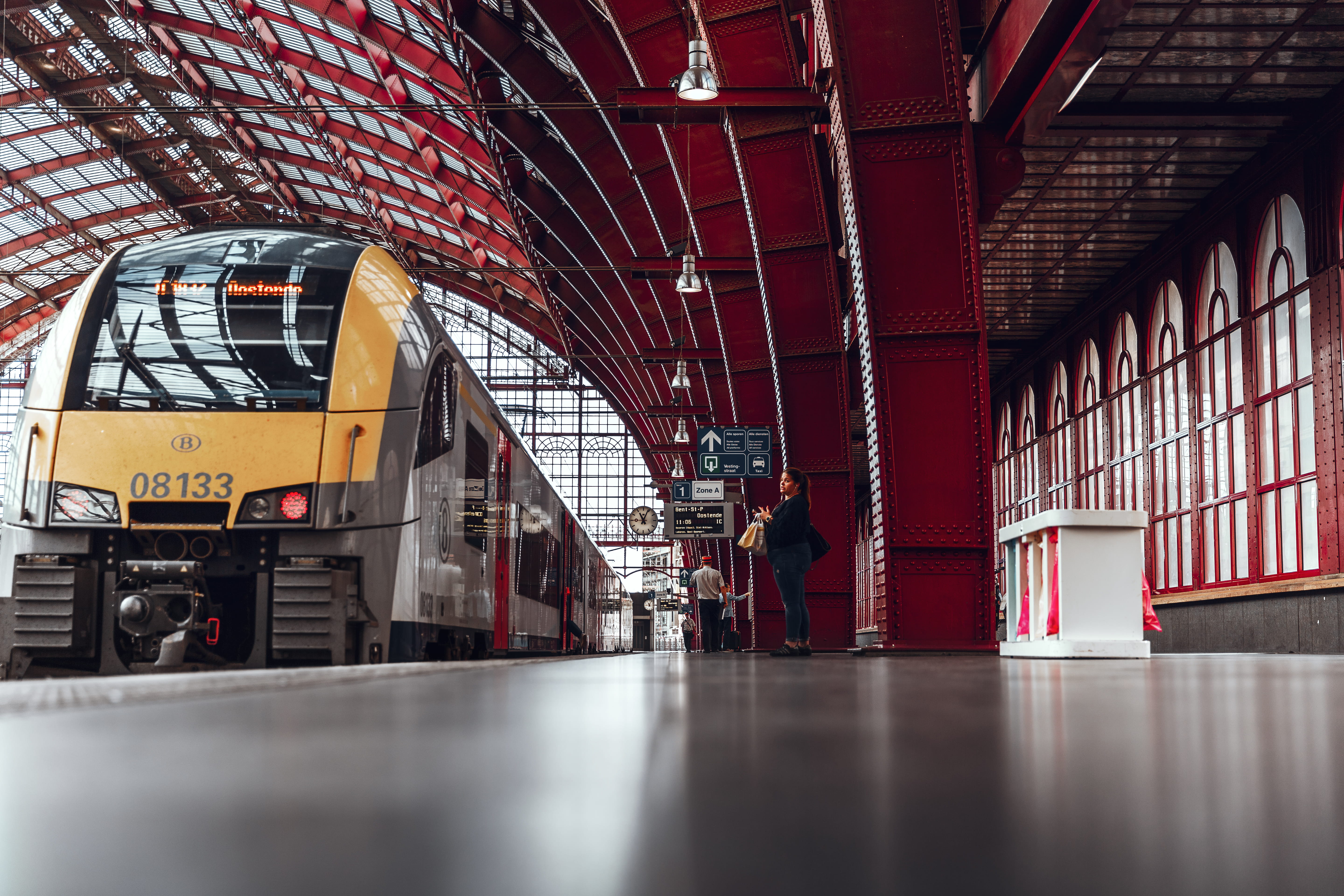 standing, container, red, metro, transportation, factory, warehouse, belgium, station, building, architecture, subway, culture, structure, metal, mode of transportation, HD Wallpaper