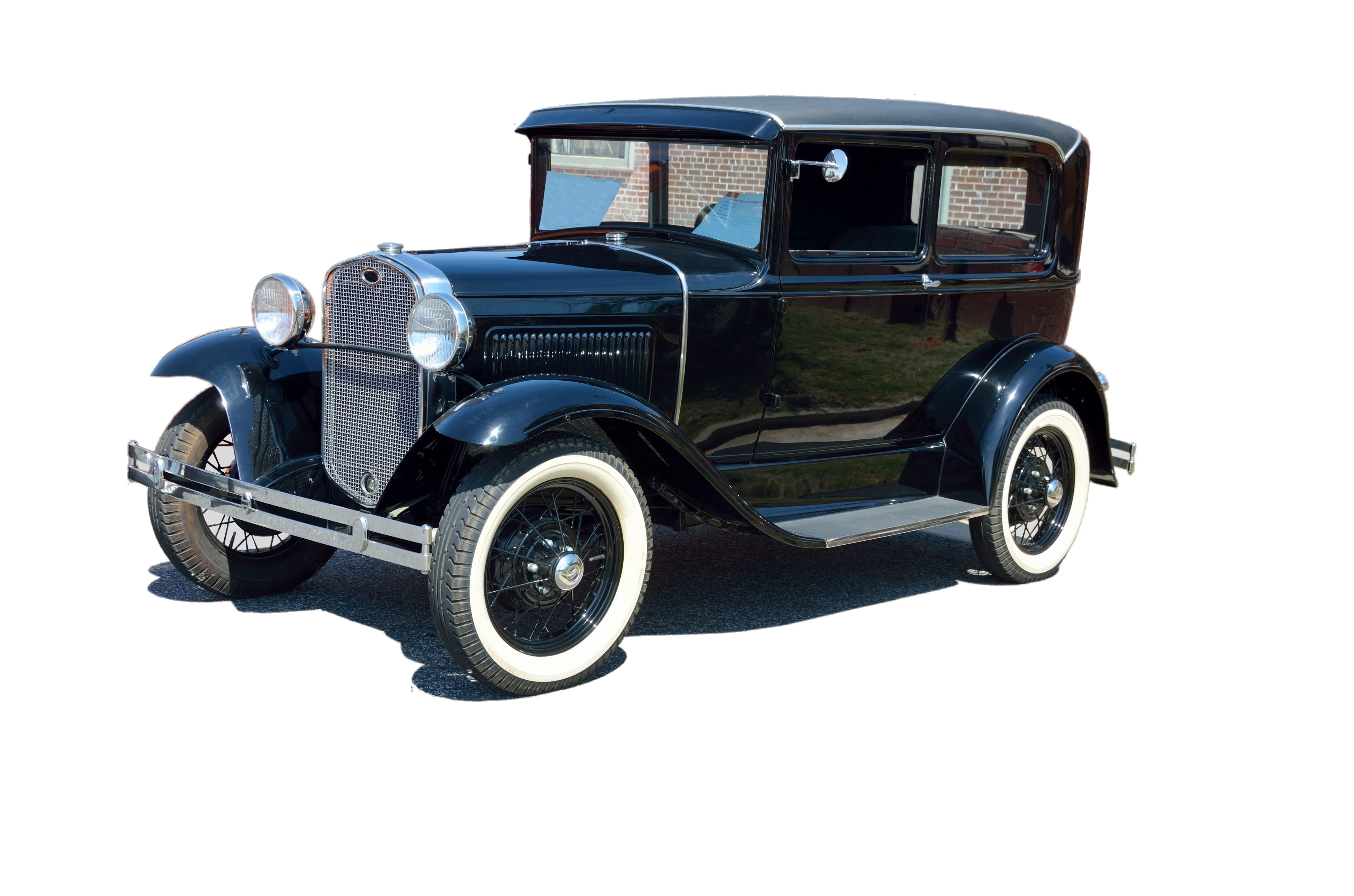 restored, 4K, automobile, day, white, wheel, vintage car, clear sky, antique, no people, road, transport, machine, design, motor, luxury, ford, copy space, HD Wallpaper