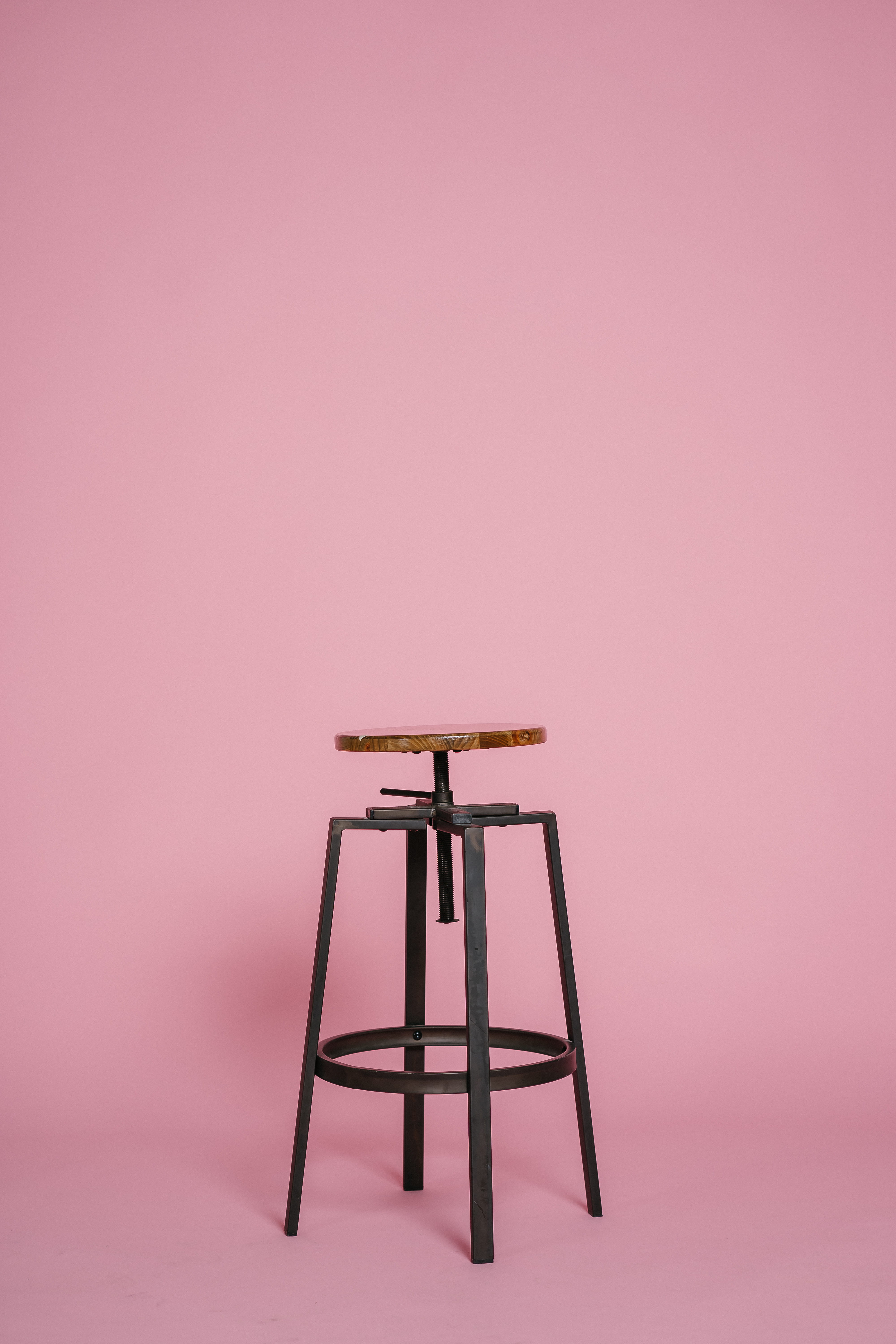 stool, spotlight, arts culture and entertainment, 5K, purple, colored background, single object, absence, pink color, metal, no people, copy space, behind the scenes, Phone HD Wallpaper