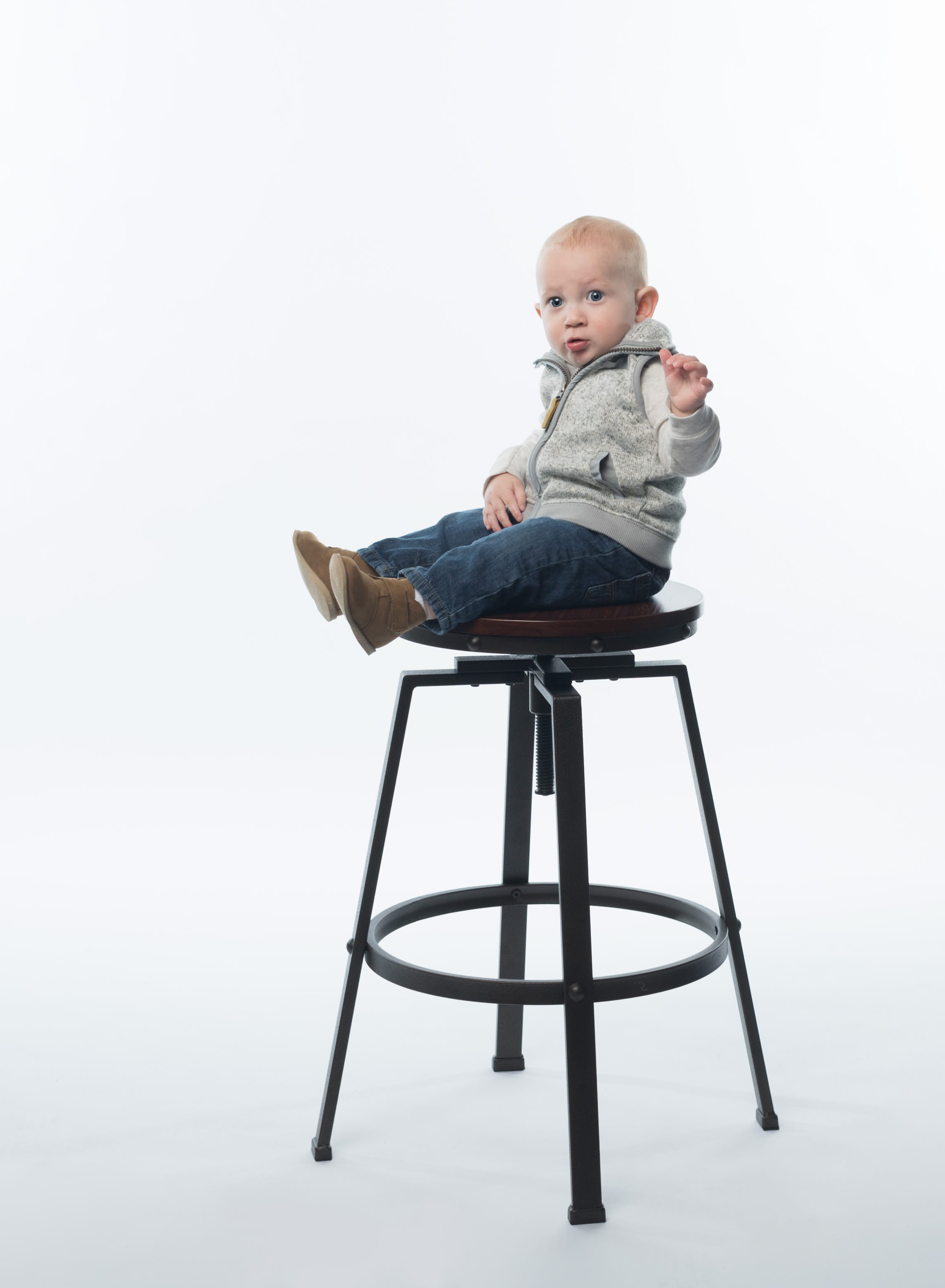 casual clothing, stool, white background, toddler, sitting, cut out, seat, babyhood, person, real people, 2K, child, baby, childhood, one person, full length, Phone HD Wallpaper