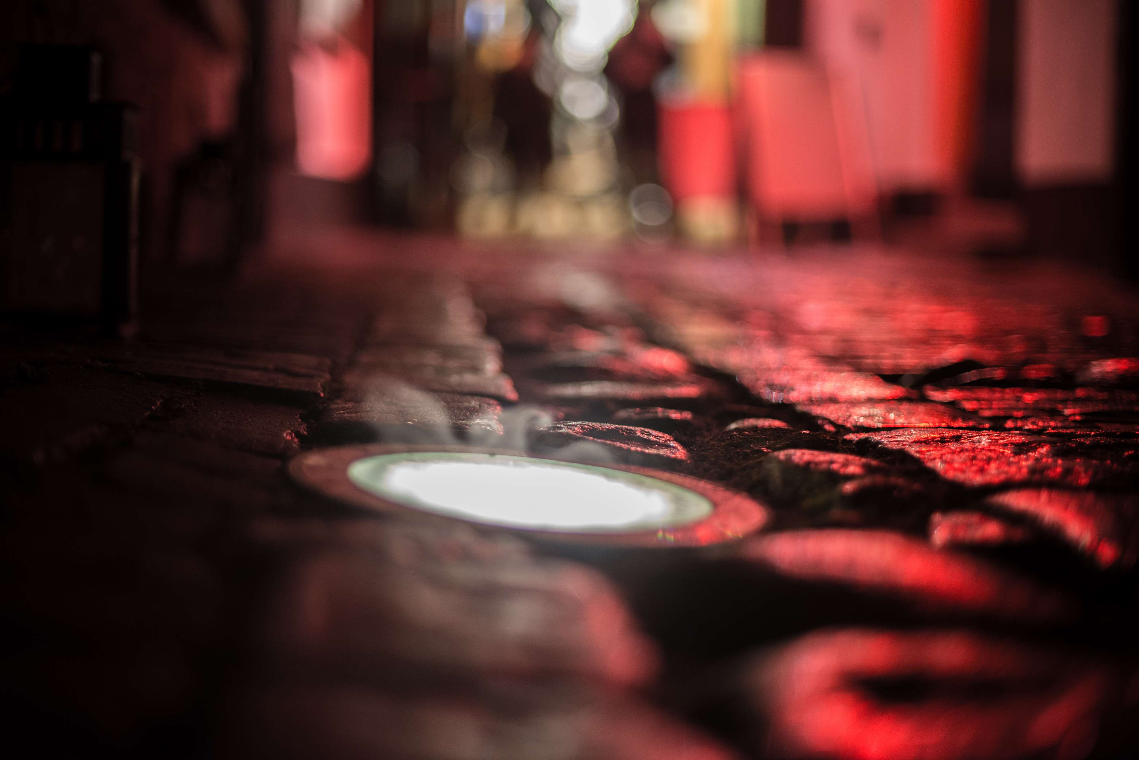 drop, nightclub, lamp, city, flame, luminescence, glowing, reflection, wine, fire, illuminated, flooring, 4K, nightlife, abstract, selective focus, surface level, HD Wallpaper