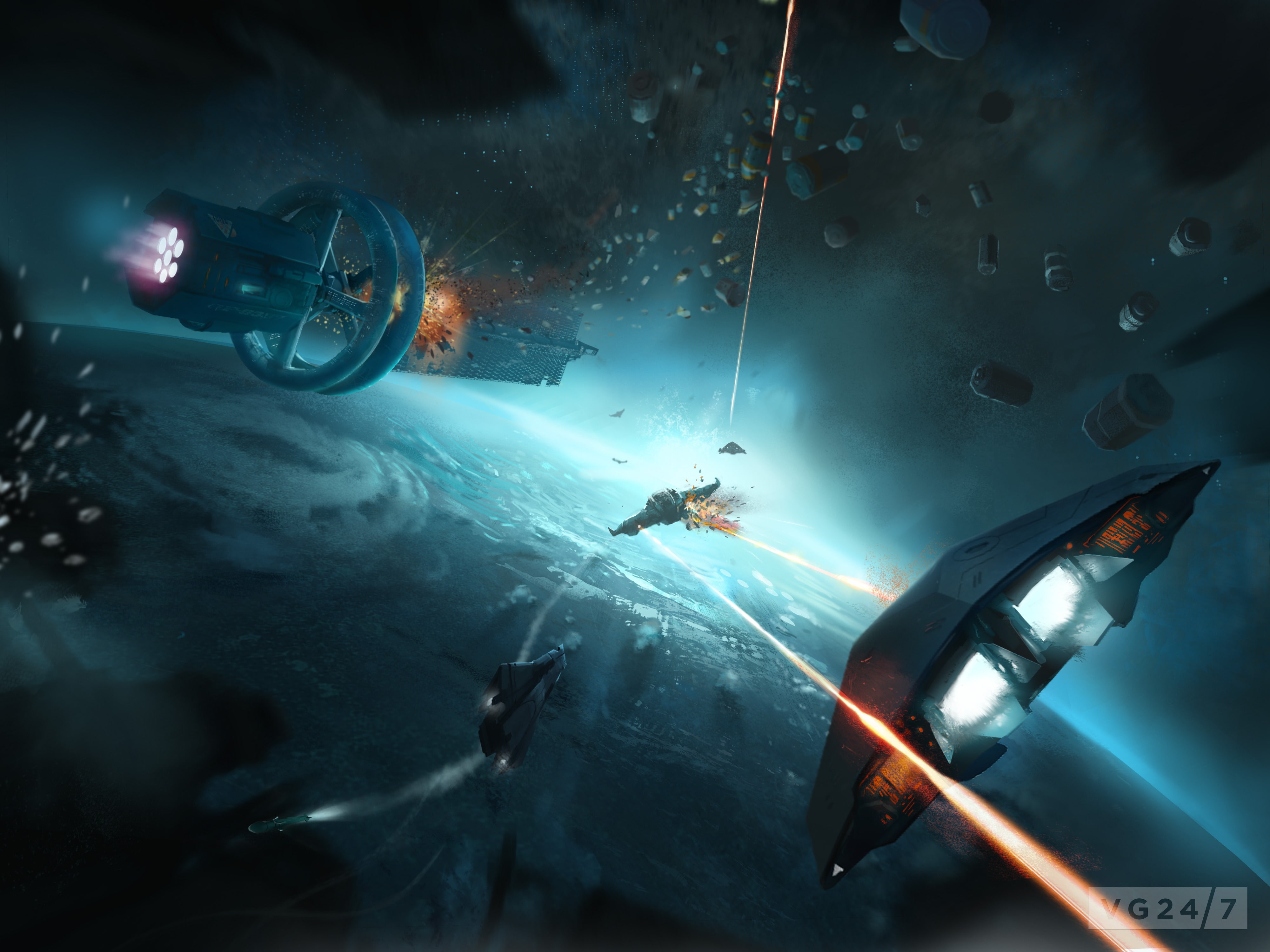 blue, metal, art, hand, scuba Diving, cargo, danger, star, mode of transportation, station, 4K, space, sea, motion, windshield, skill, planet, Elite Dangerous, HD Wallpaper