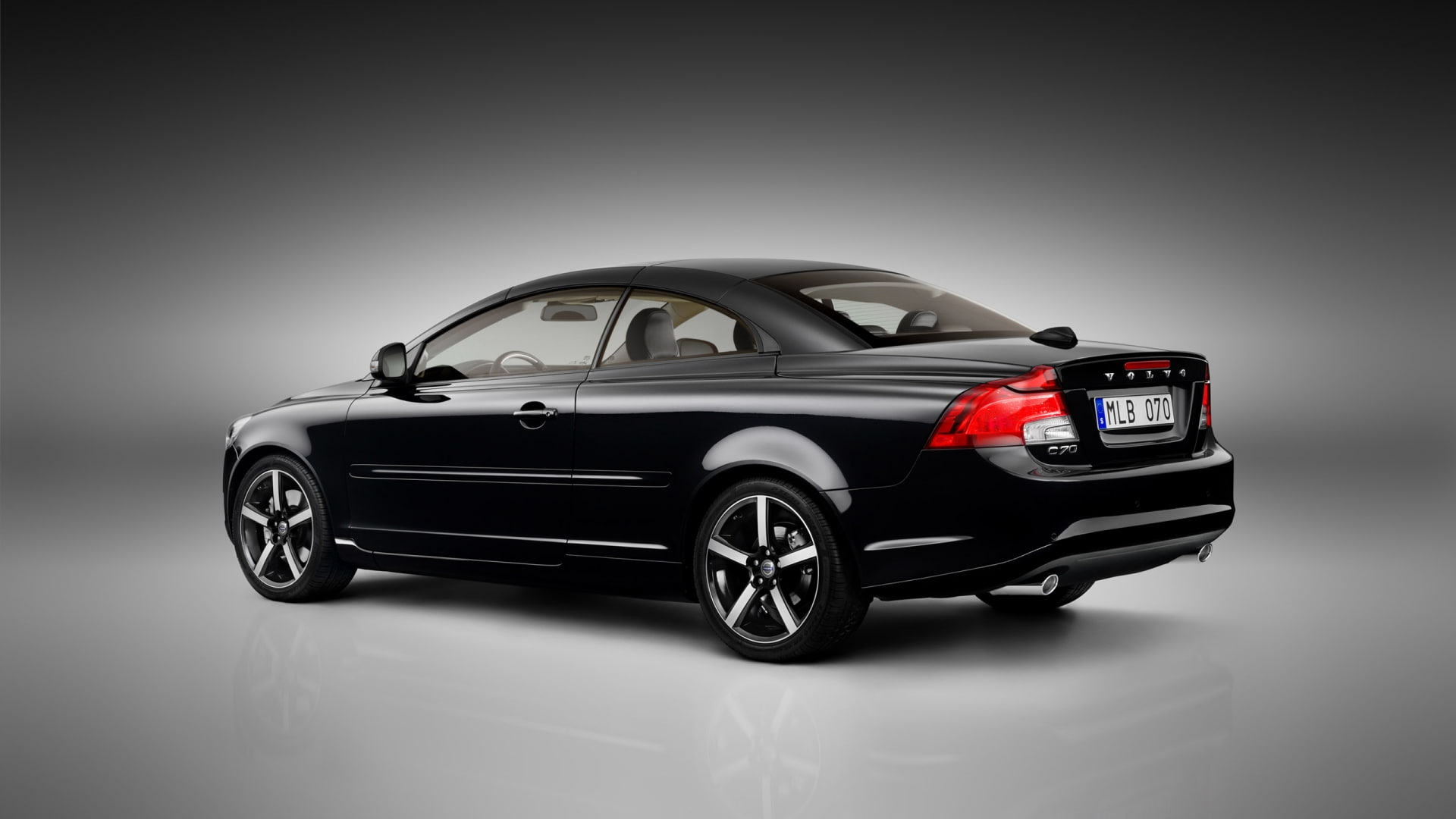black, gray background, volvo, black car, c, background, car, volvo c70, 1080P, gray, HD Wallpaper