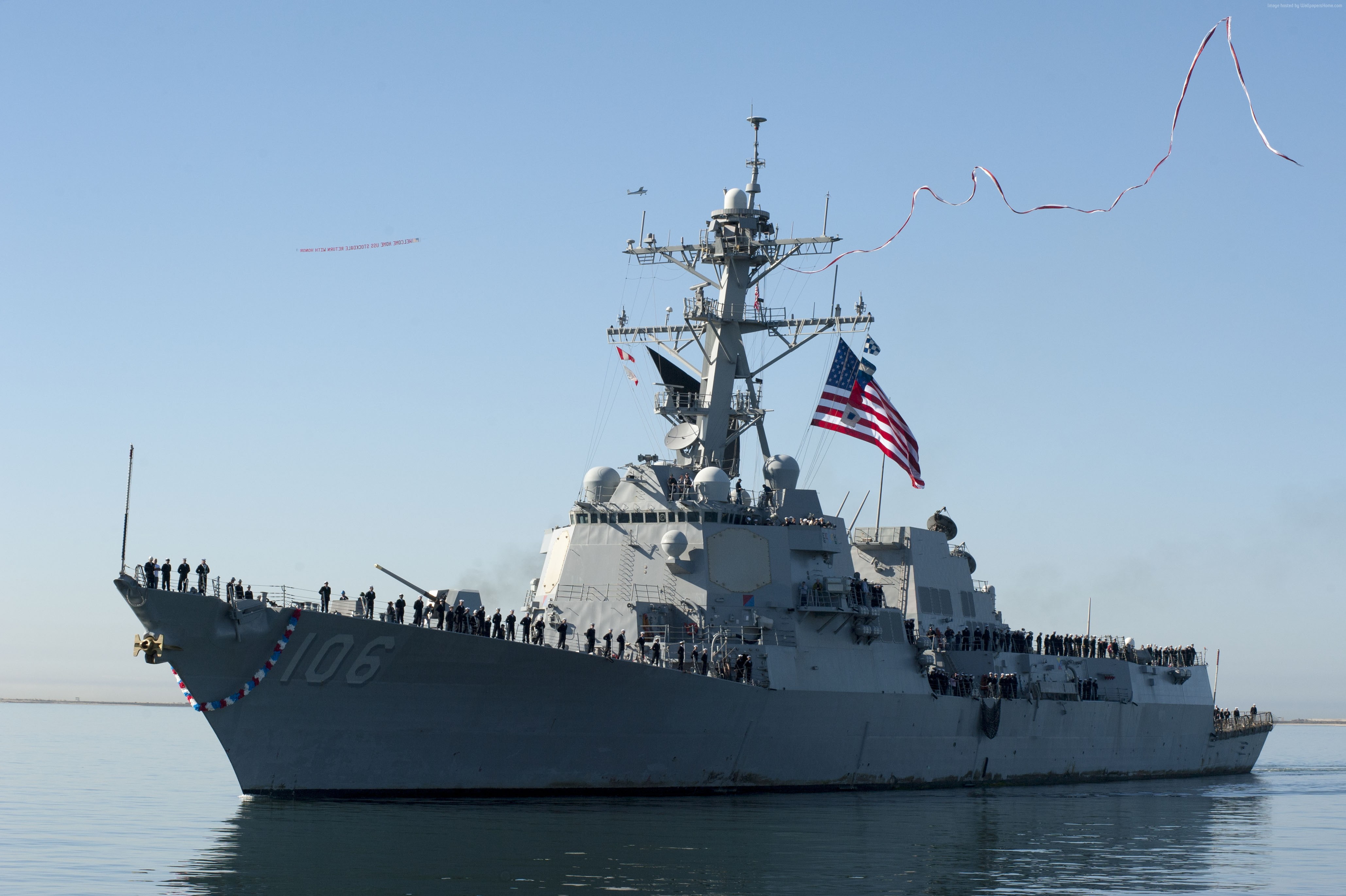 Arleigh Burke-class, USA Navy, USS Stockdale, 4K, guided missile destroyer, DDG-106, HD Wallpaper