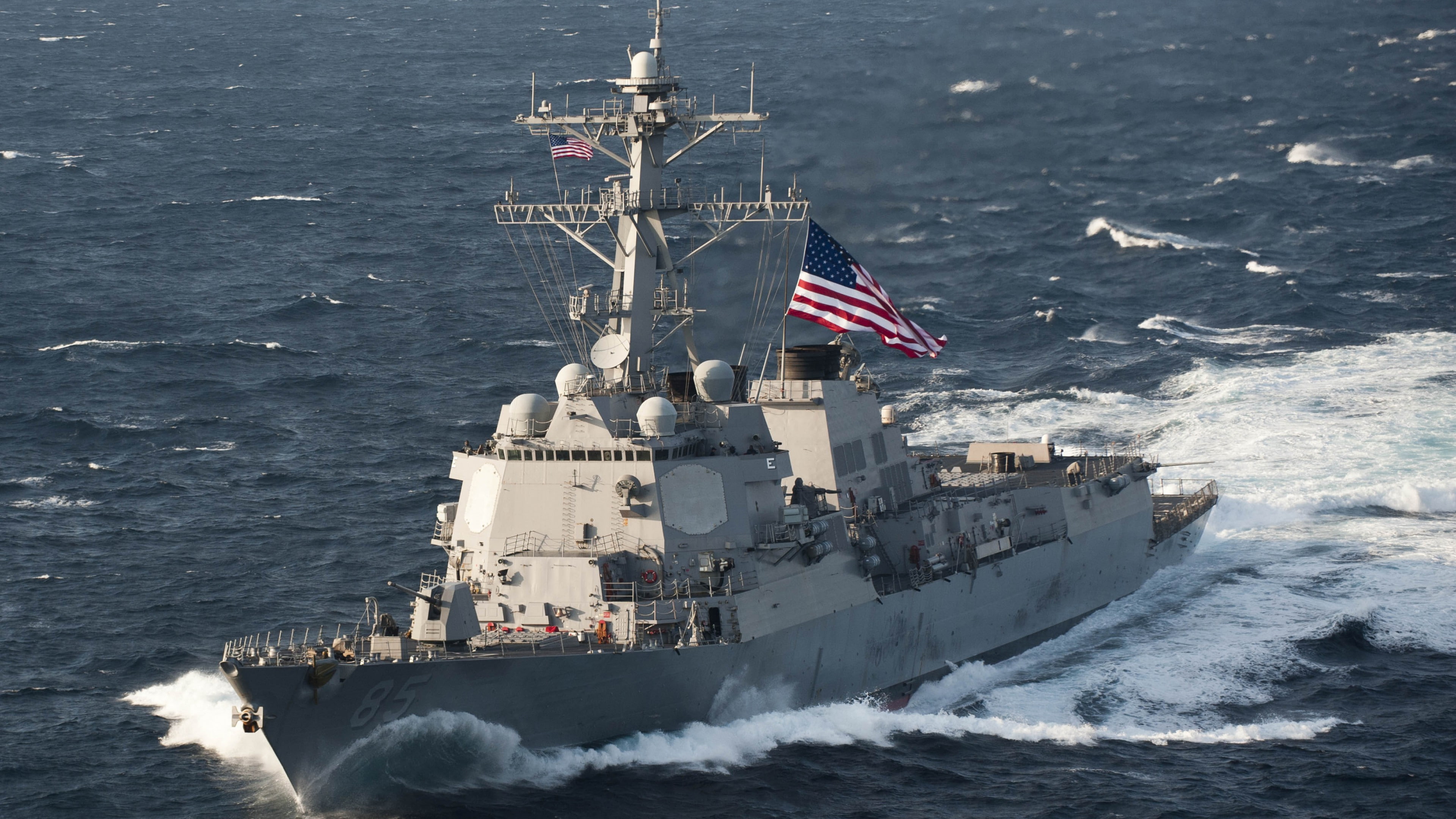 USS McCampbell, U.S. Navy, warship, DDG-85, 4K, destroyer, Arleigh Burke-class, HD Wallpaper