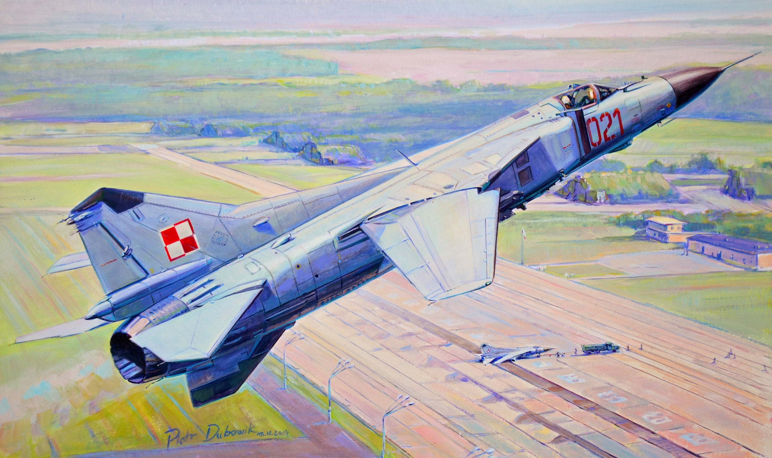Polish air force, 2K, flight, runway, figure, The MiG-23, fighter, OKB MiG, the airfield, HD Wallpaper
