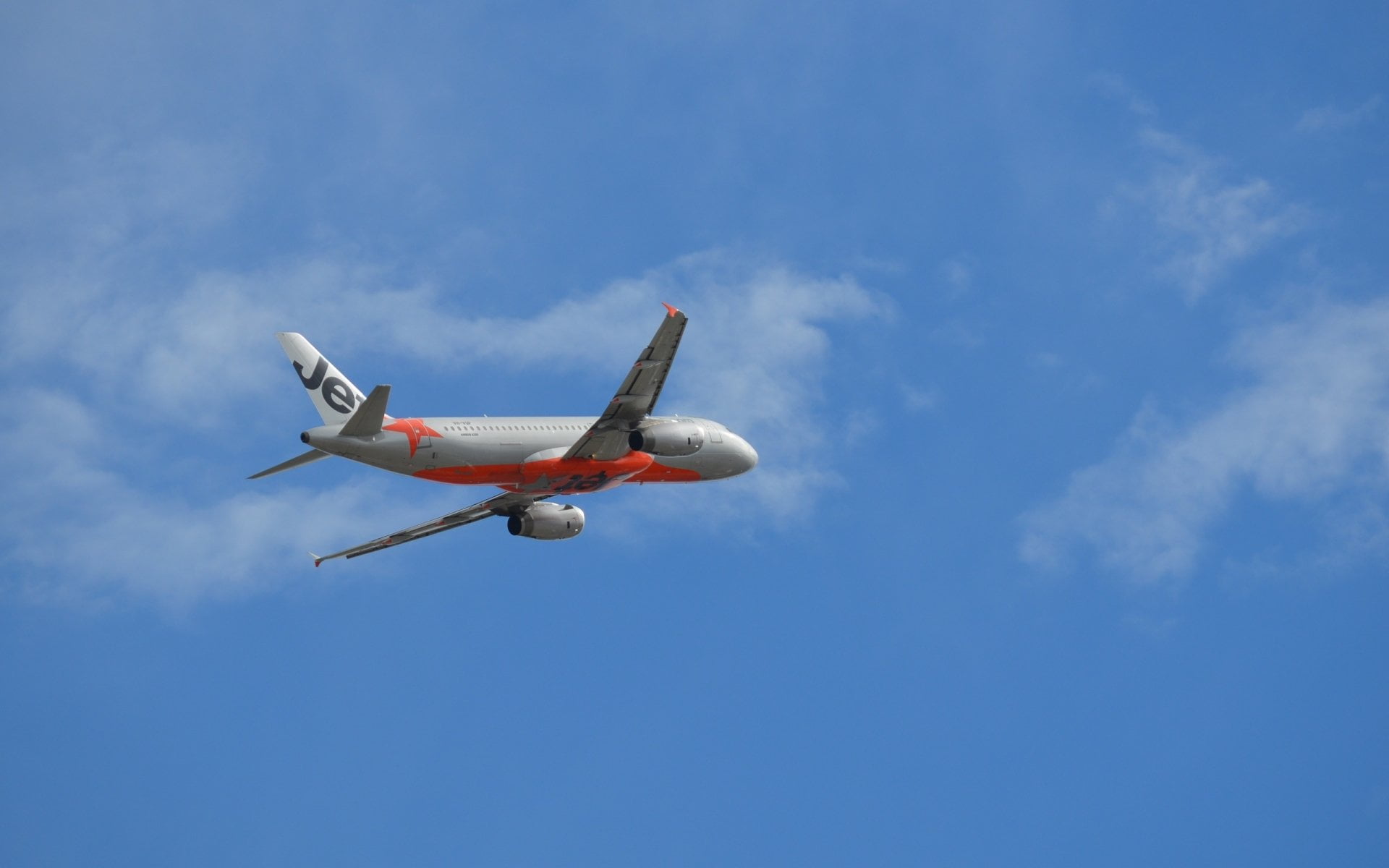 Airport, Aircrafts, aerobatics, low angle view, blue, Aircraft, flying, mid-air, Airbus, transportation, Airplane, day, Jetstar, aerospace industry, Airbus A320, HD Wallpaper