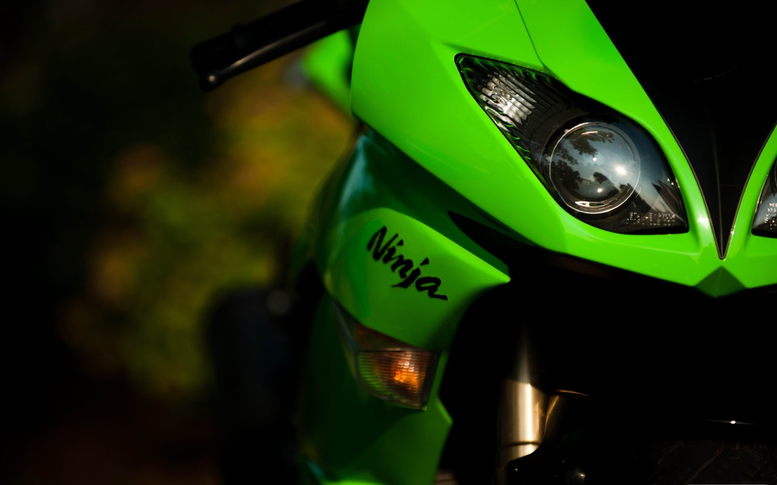 green color, 2K, black, desktop, bike, selective focus, communication, fuel and power generation, green, text, no people, illuminated, ninja, close-up, HD Wallpaper