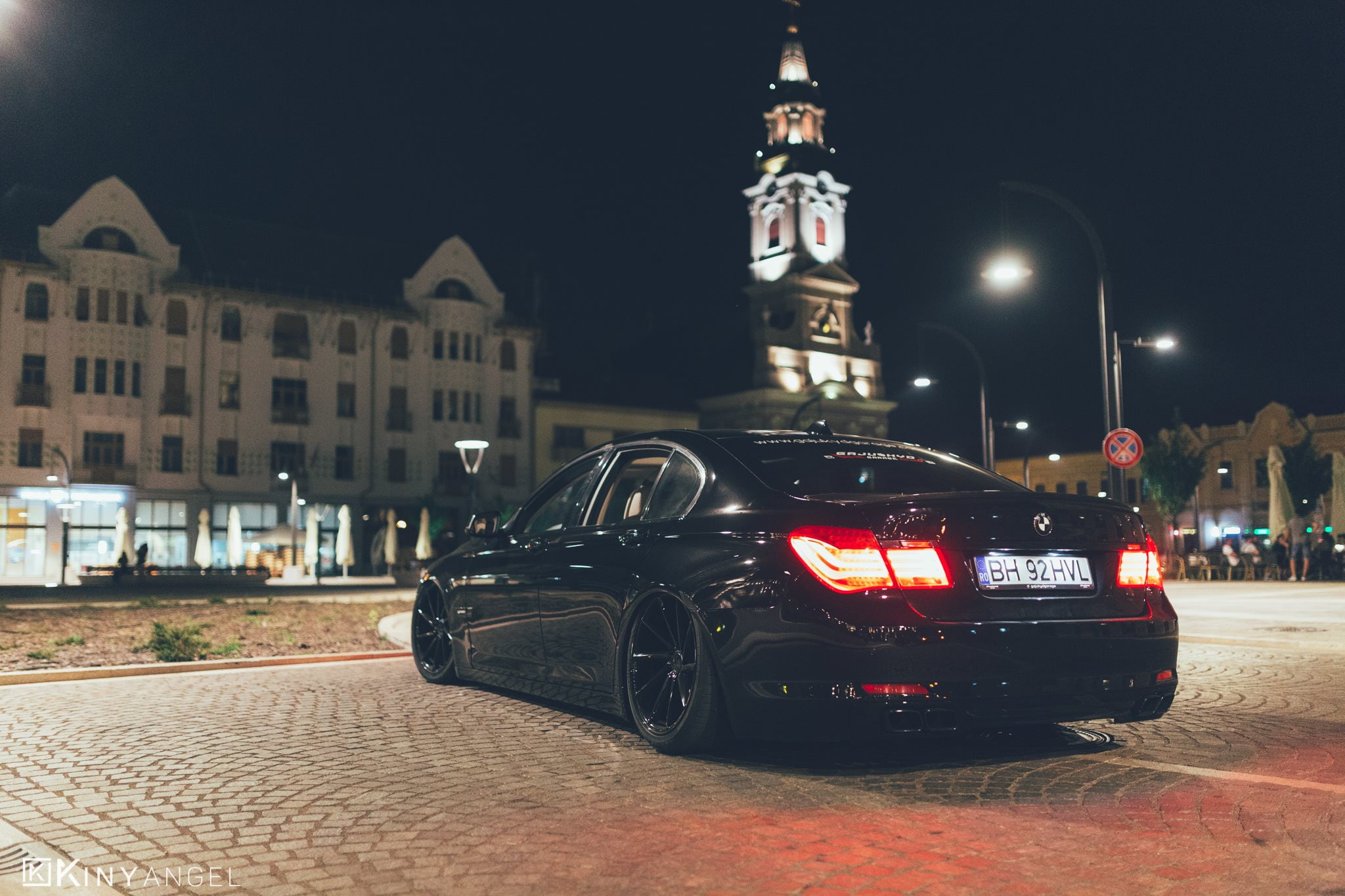 road, GajuKYD, BMW 7 Series BAGGED, travel, illuminated, motor vehicle, city, city life, built structure, night, street, building exterior, BMW 7 Series, HD Wallpaper