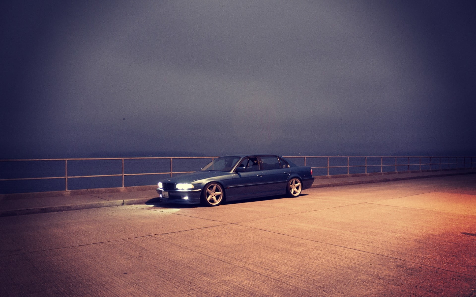 mode of transportation, BMW, 1080P, no people, night, railing, the past, car, indoors, land vehicle, transportation, retro styled, BMW 7 Series, motor vehicle, HD Wallpaper