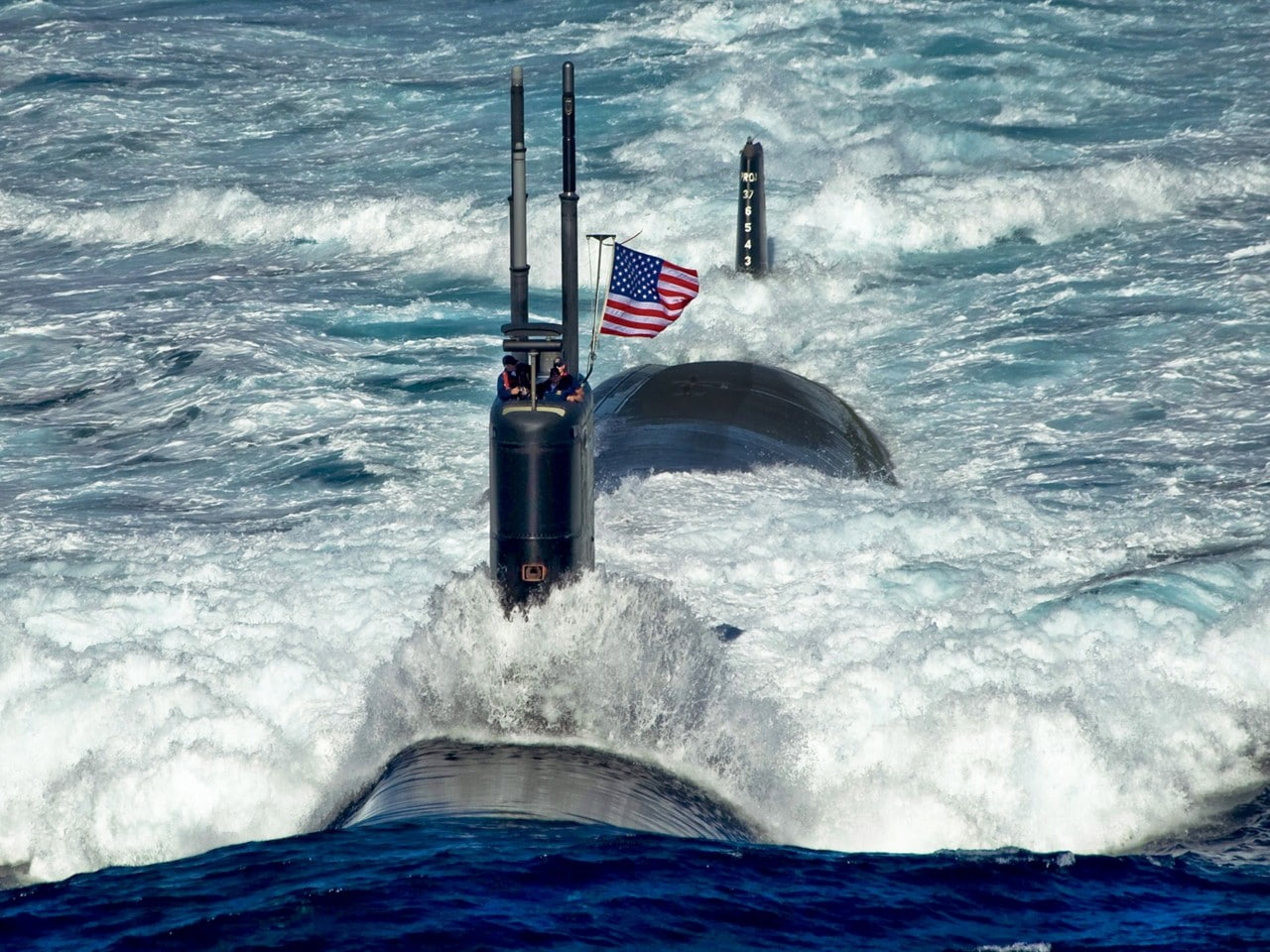 720P, nautical vessel, transportation, wave, military, power in nature, flag, no people, patriotism, submarine, waterfront, motion, mode of transportation, HD Wallpaper