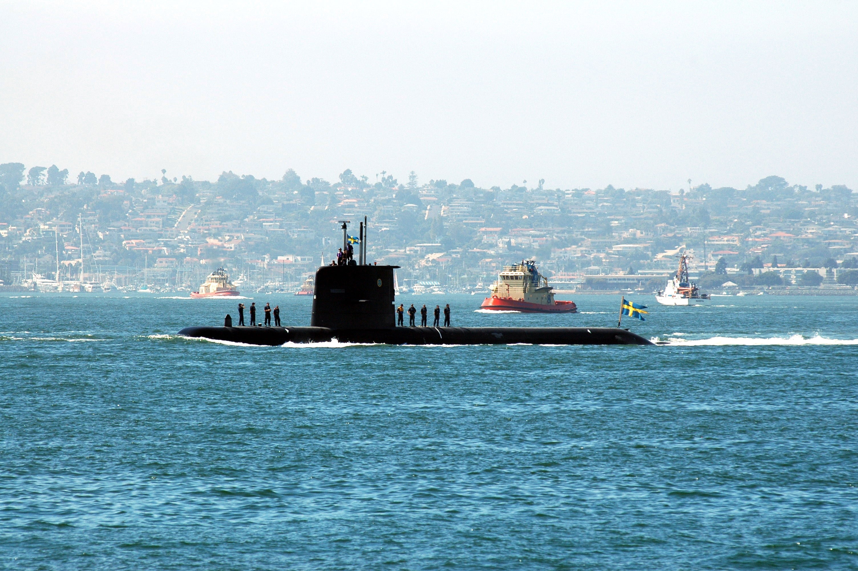 submarine, 2K, military, vehicle, flag, HD Wallpaper