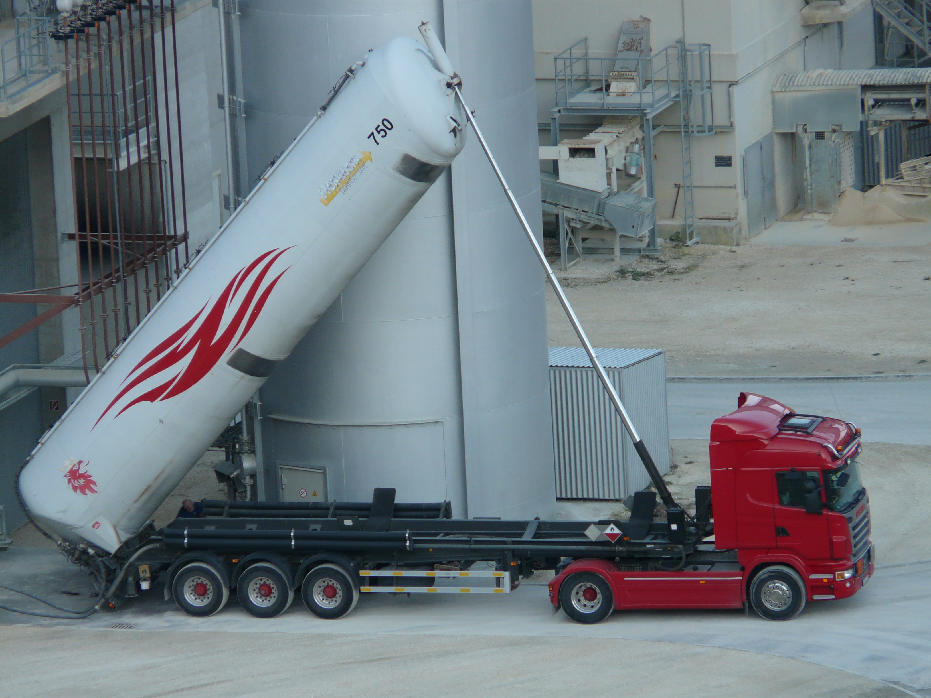 tank semi trailer, suppliers, business, silo, white, truck, industry, side view, mode of transportation, parked, hydraulic system, container, near, vehicle, HD Wallpaper