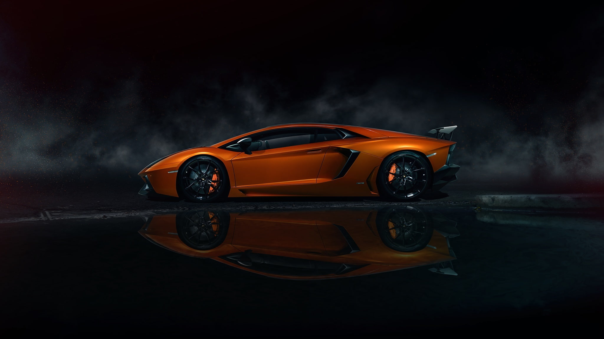 LP700-4, Carporn, 1080P, Side, Orange, Lamborghini, Aventador, Supercars, HD Wallpaper