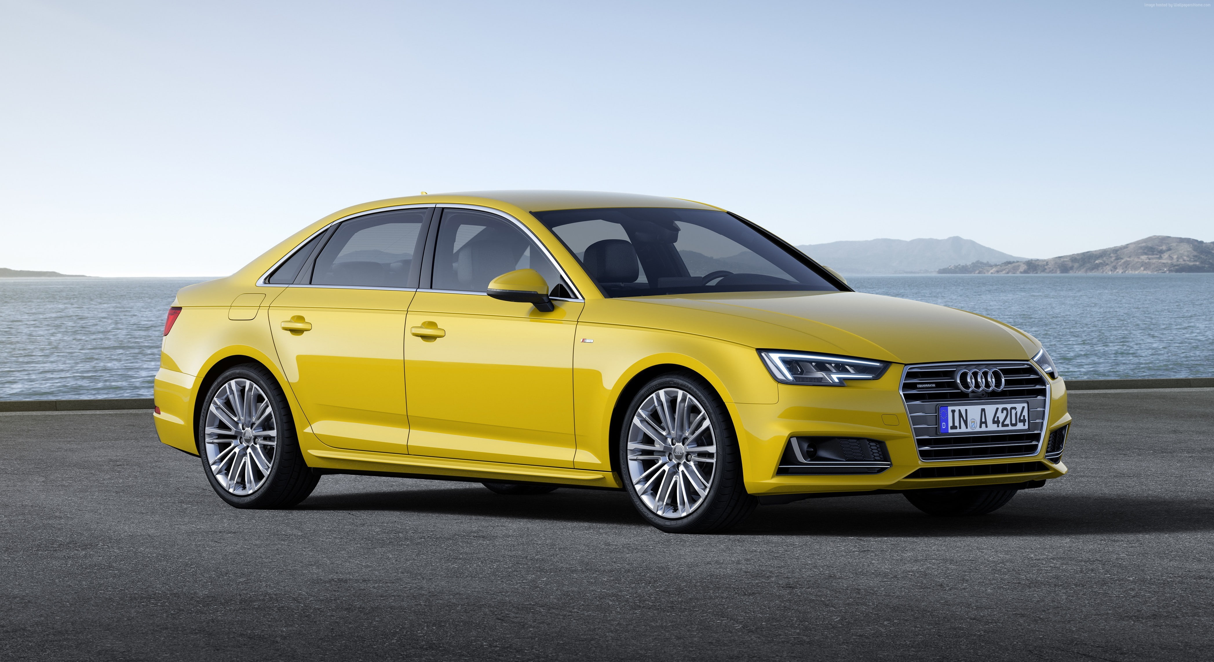 Frankfurt 2015, yellow, 4K, Audi-A4, HD Wallpaper