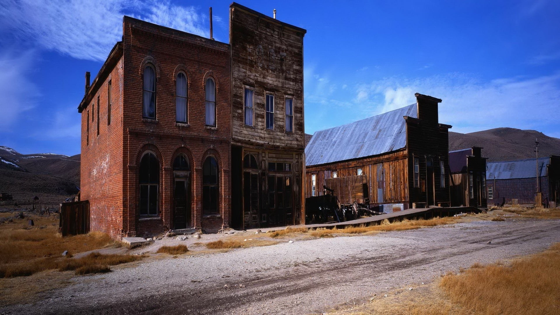 ghost Town, built Structure, 1080P, the past, wood - Material, dusk, erica, building Exterior, brown, house, nature, night, travel destinations, sky, city, HD Wallpaper