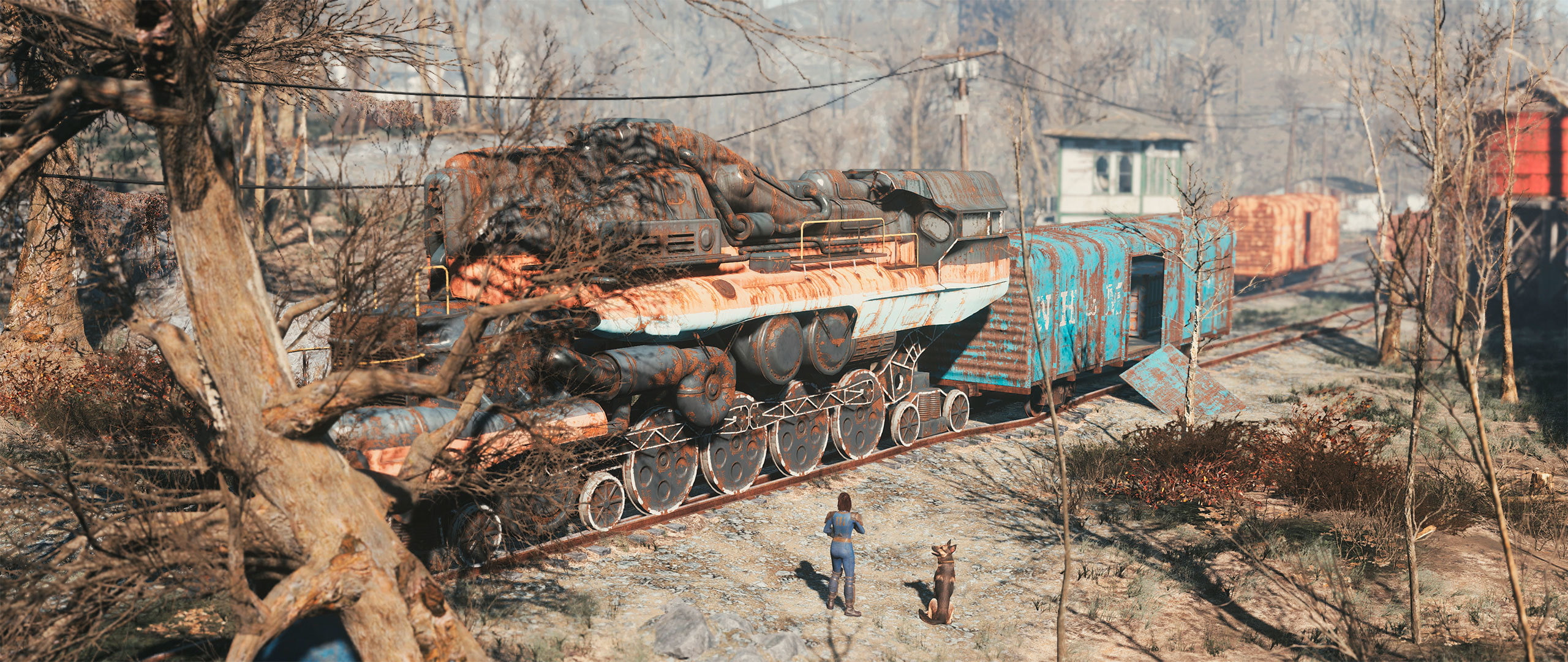 dog, 2K, girl, Nowhere ride, train, Fallout 4, HD Wallpaper