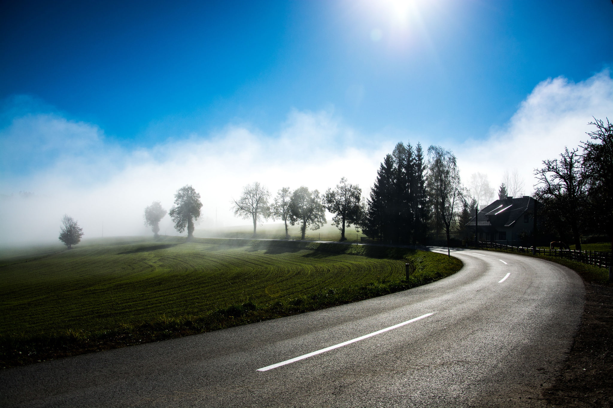 Austria, Curve, 1080P, Road, Road to Nowhere, HD Wallpaper