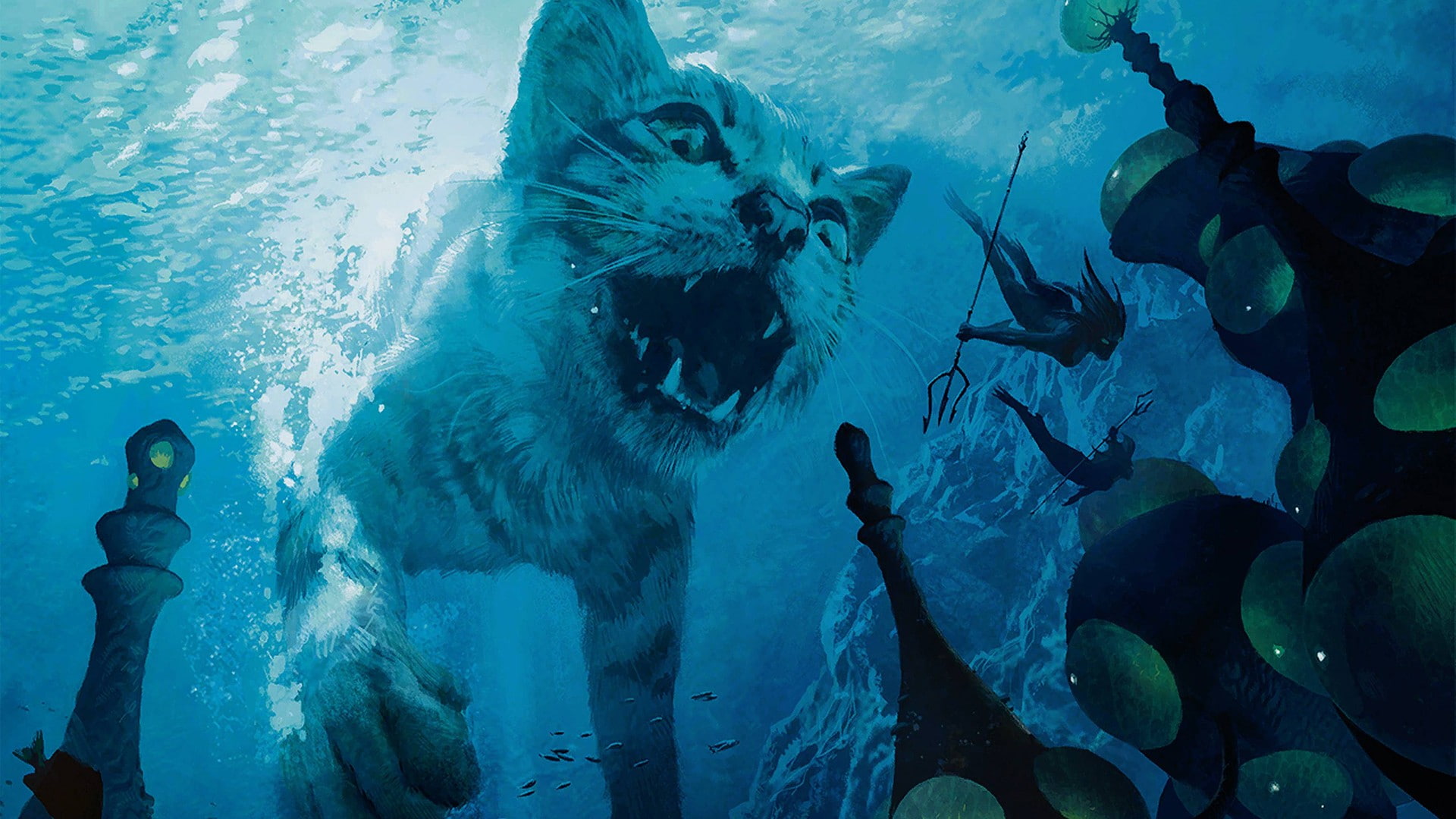 Magic The Gathering, x, underwater, 1080P, fantasy art, 1920x1080 px, hd, flowers, magic, fantasy, art, nature, gathering, px, HD Wallpaper