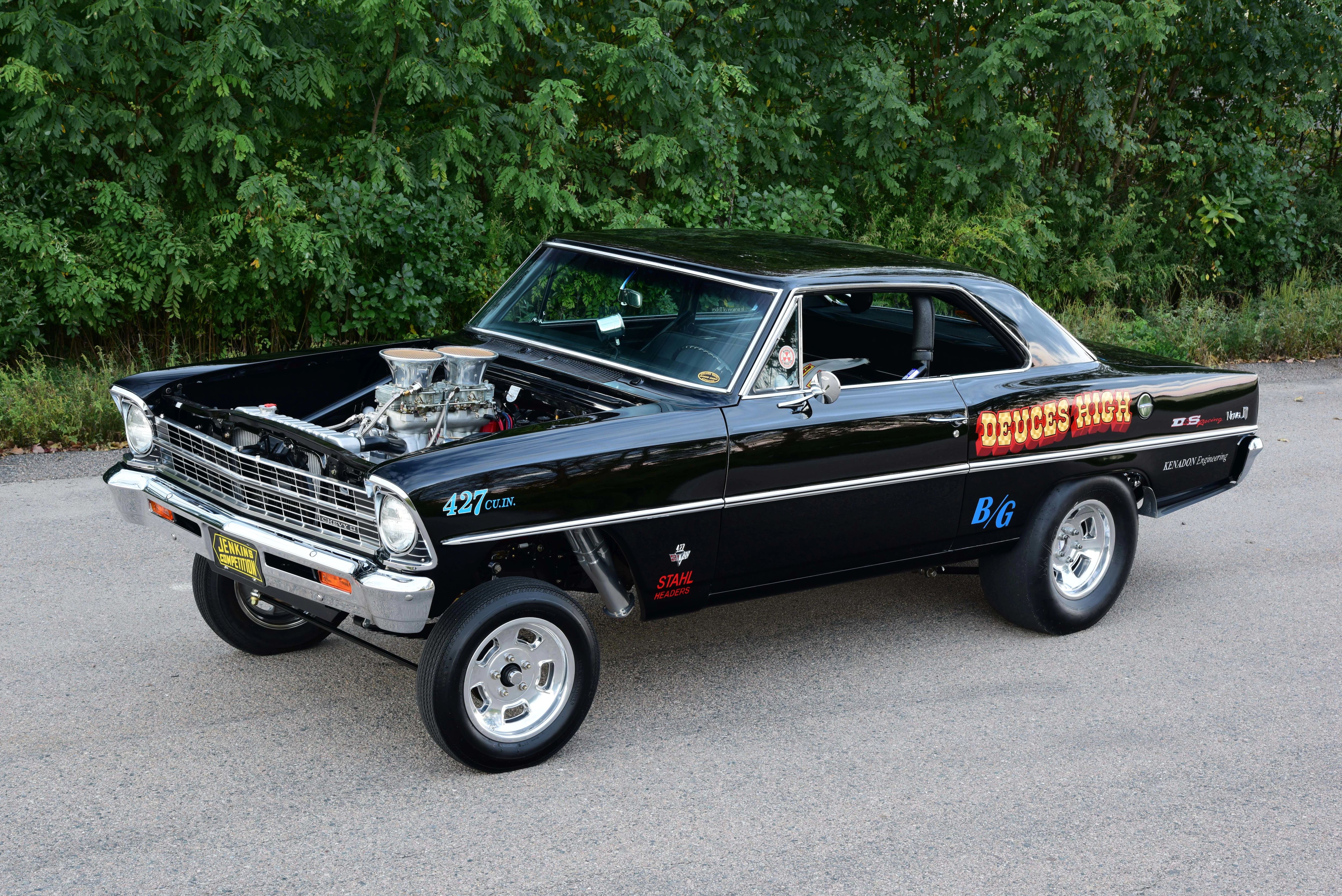 rod, chevrolet, racing, streetrod, vehicle, car, race, automobile, hot, 1967, drag, hotrod, nova, gasser, custom, 4K, auto, HD Wallpaper