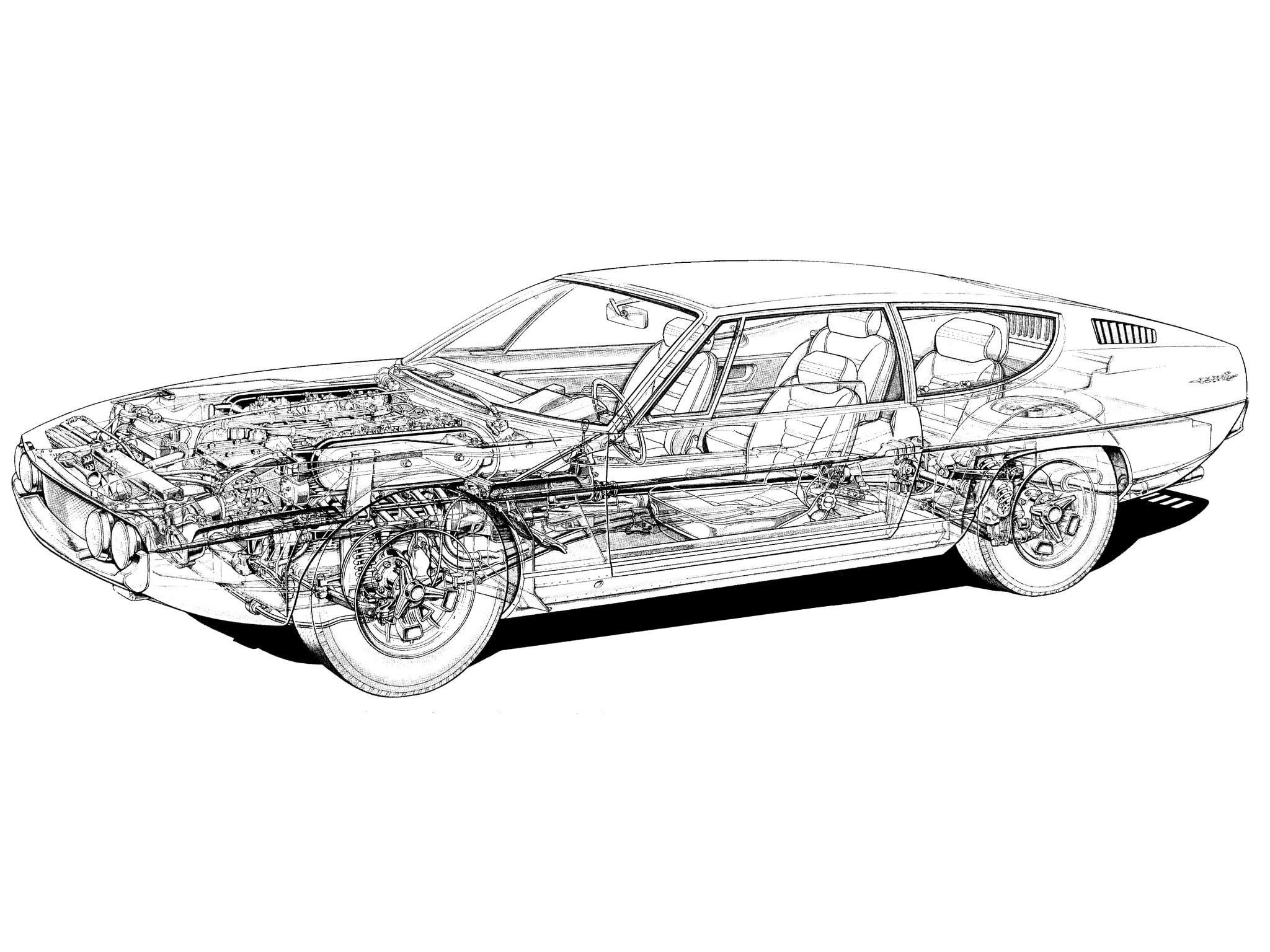 lamborghini, g t, 1080P, 1968, 400, engine, interior, espada, supercar, HD Wallpaper