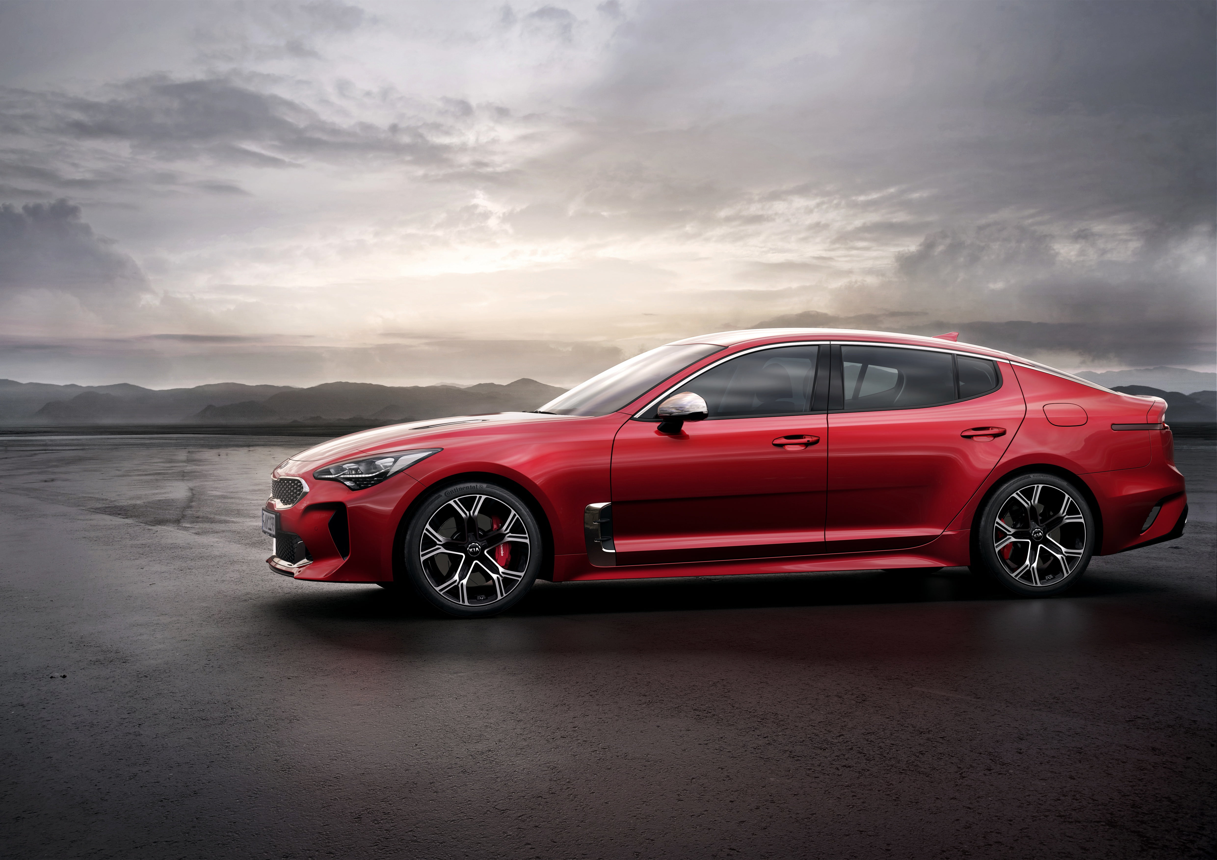 Stinger GT, profile, Kia, 4K, the five-door, red, Stinger, fastback, HD Wallpaper
