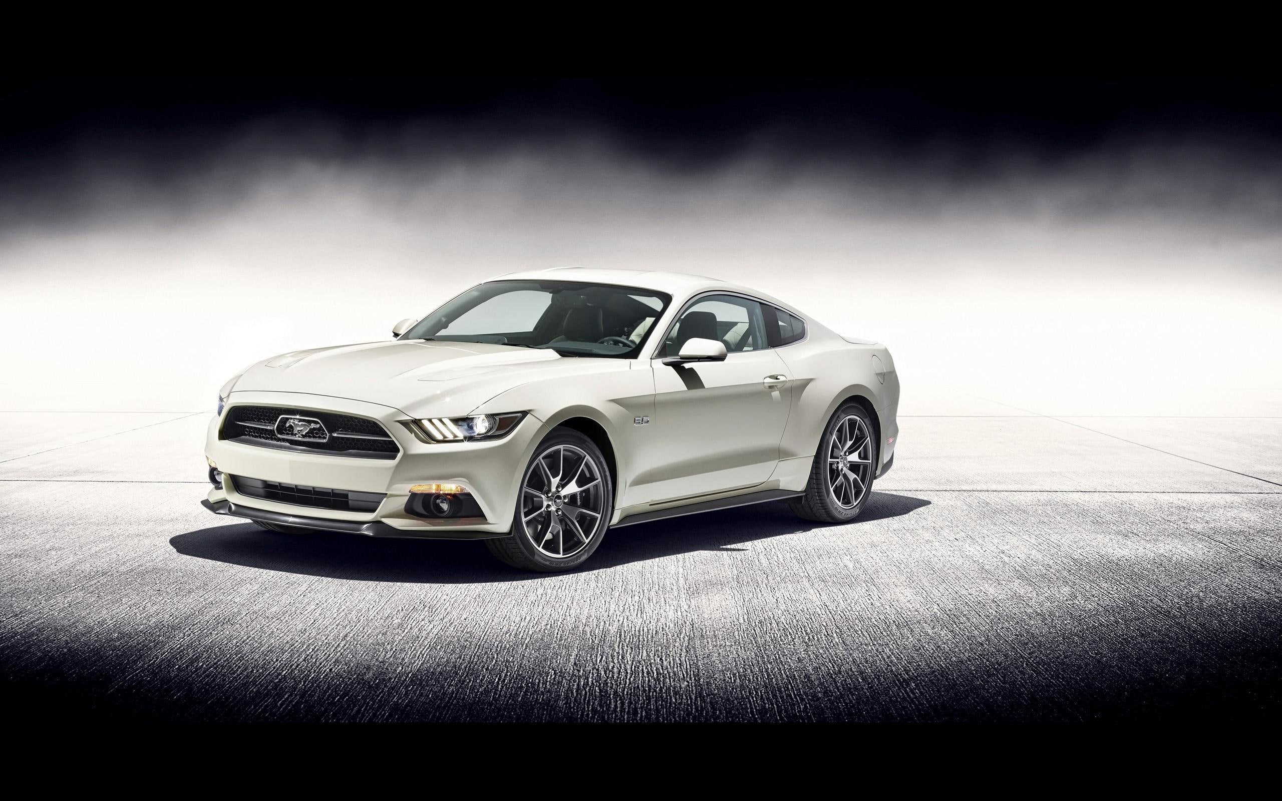 2015, edition, cars, mustang, gt, white, ford, limited, 2K, year, fastback, coupe, HD Wallpaper