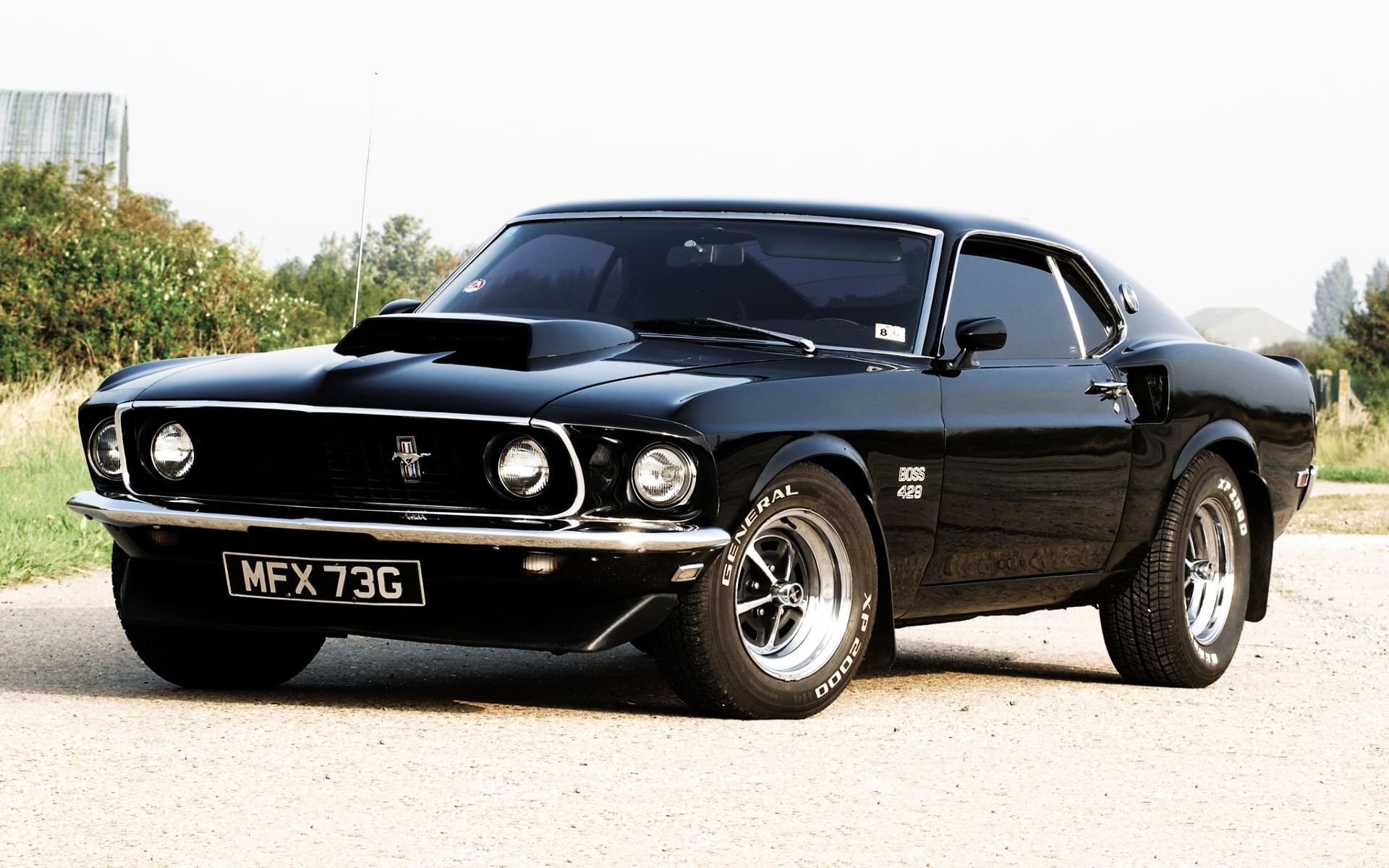 black, bumper, outdoors, mode of transportation, transportation, obsolete, engine, vintage Car, wheel, Muscle car, the bushes, stationary, day, headlight, HD Wallpaper