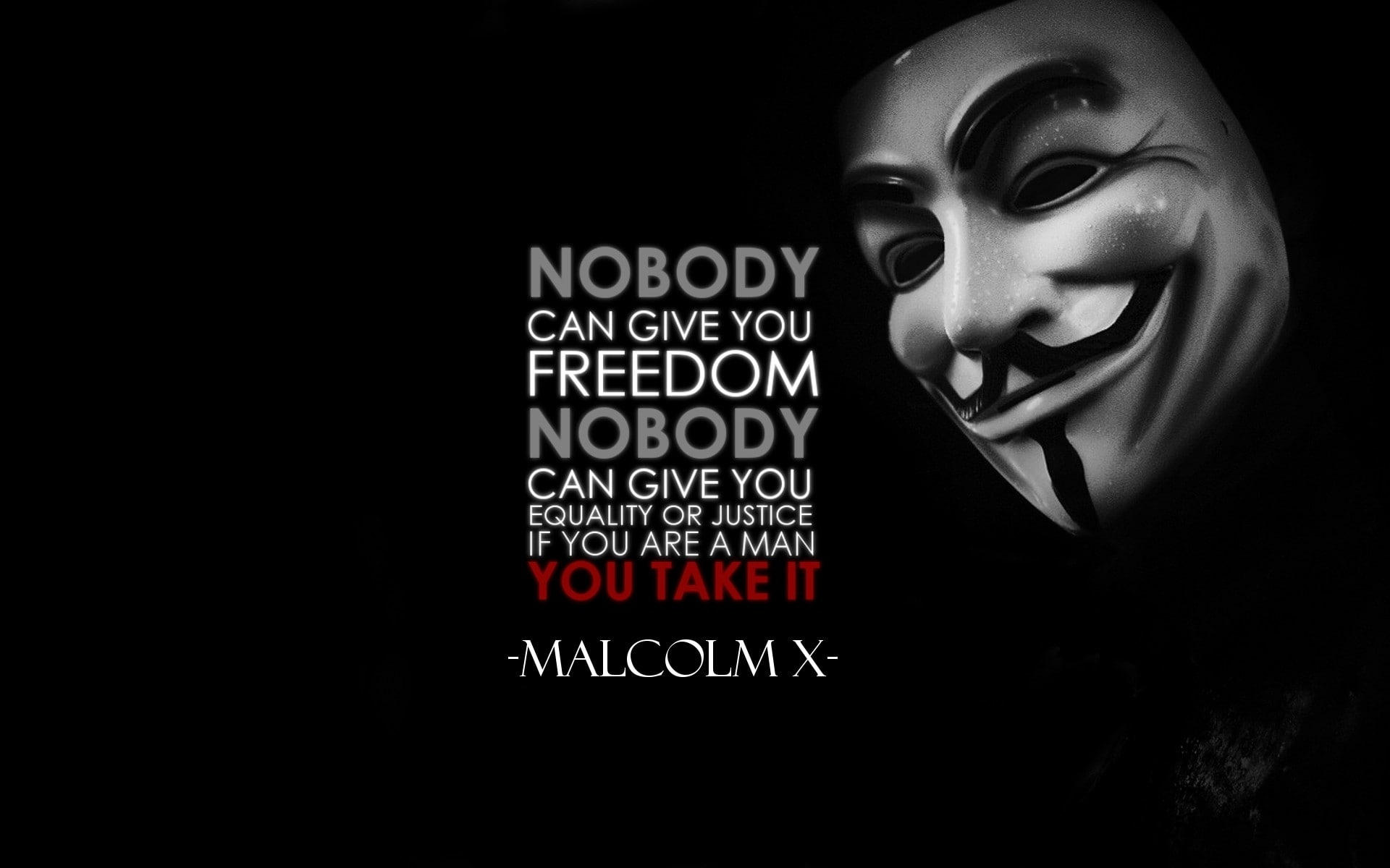 x, malcolm, quotes, typography, 1080P, hd, background, art, anonymous, black, text, HD Wallpaper