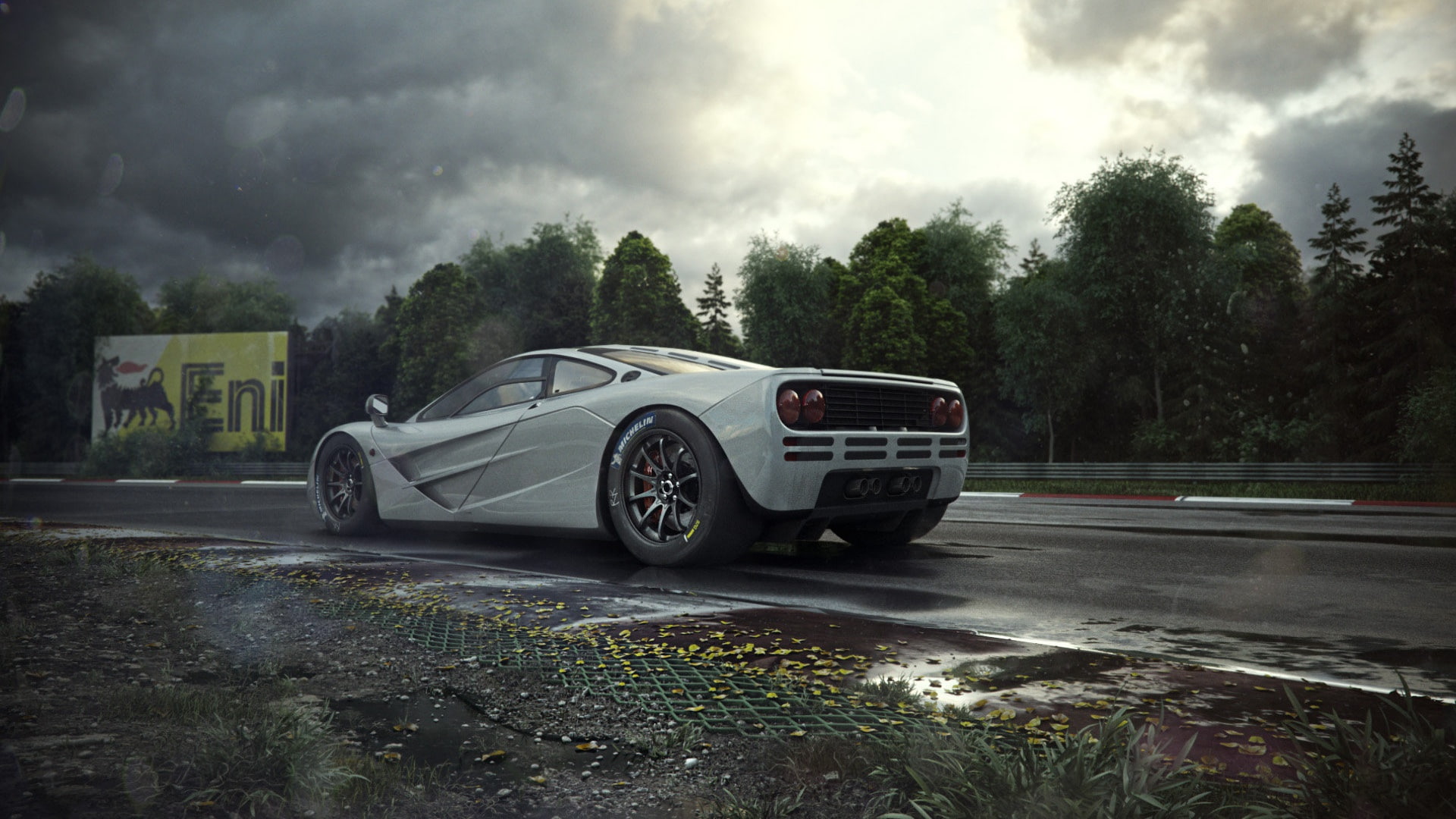 Rendering, Mclaren, Grey, Auto, Nurburgring, Mclaren f1, Supercar, Light, Colorsponge Carlos, The Nürburgring, 1080P, Art, Clouds, Machine, HD Wallpaper