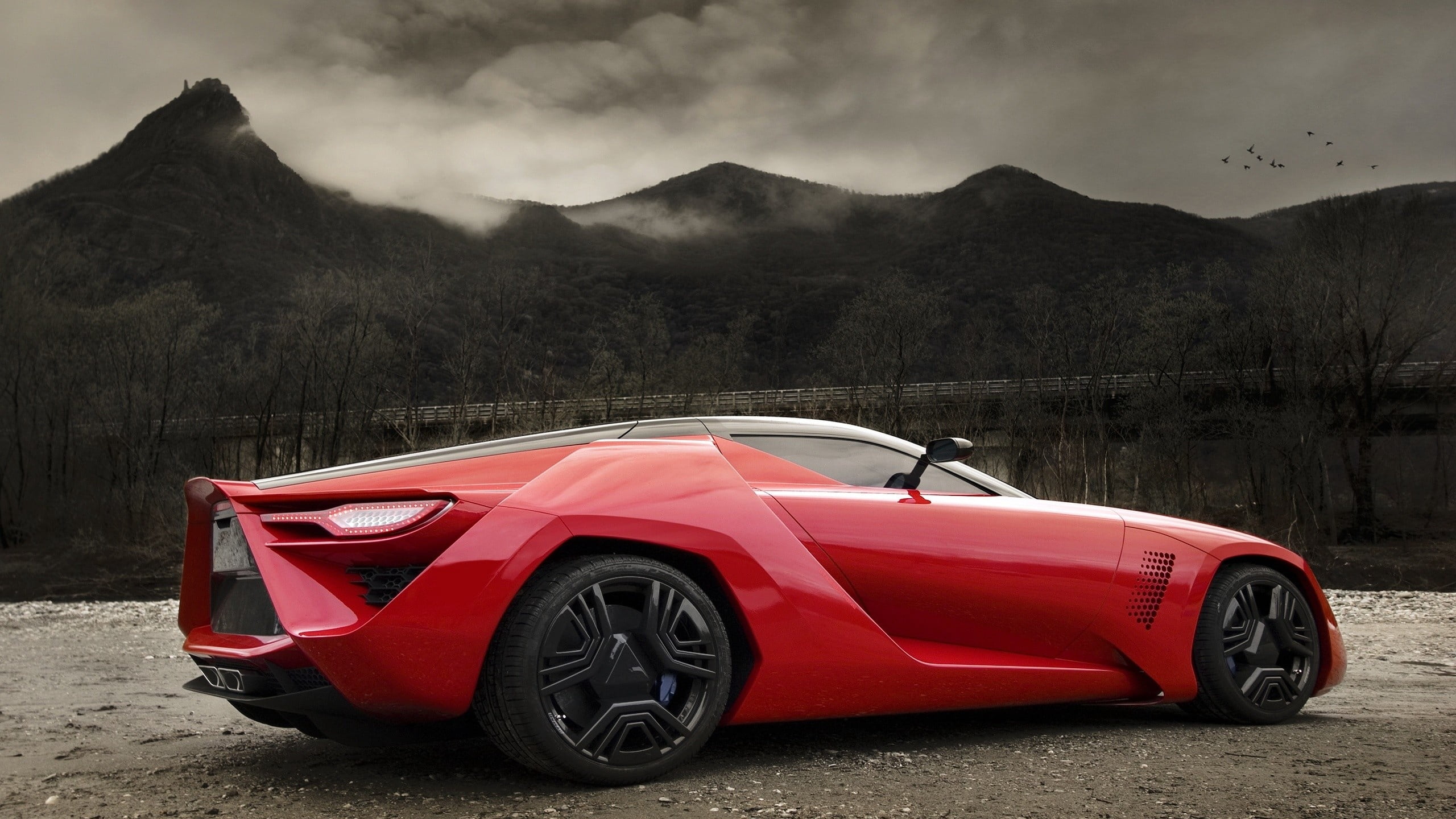 mode of transportation, transportation, auto, racecar, convertible, style, sports Car, beauty in nature, sky, new, mountain peak, driving, scenics - nature, HD Wallpaper