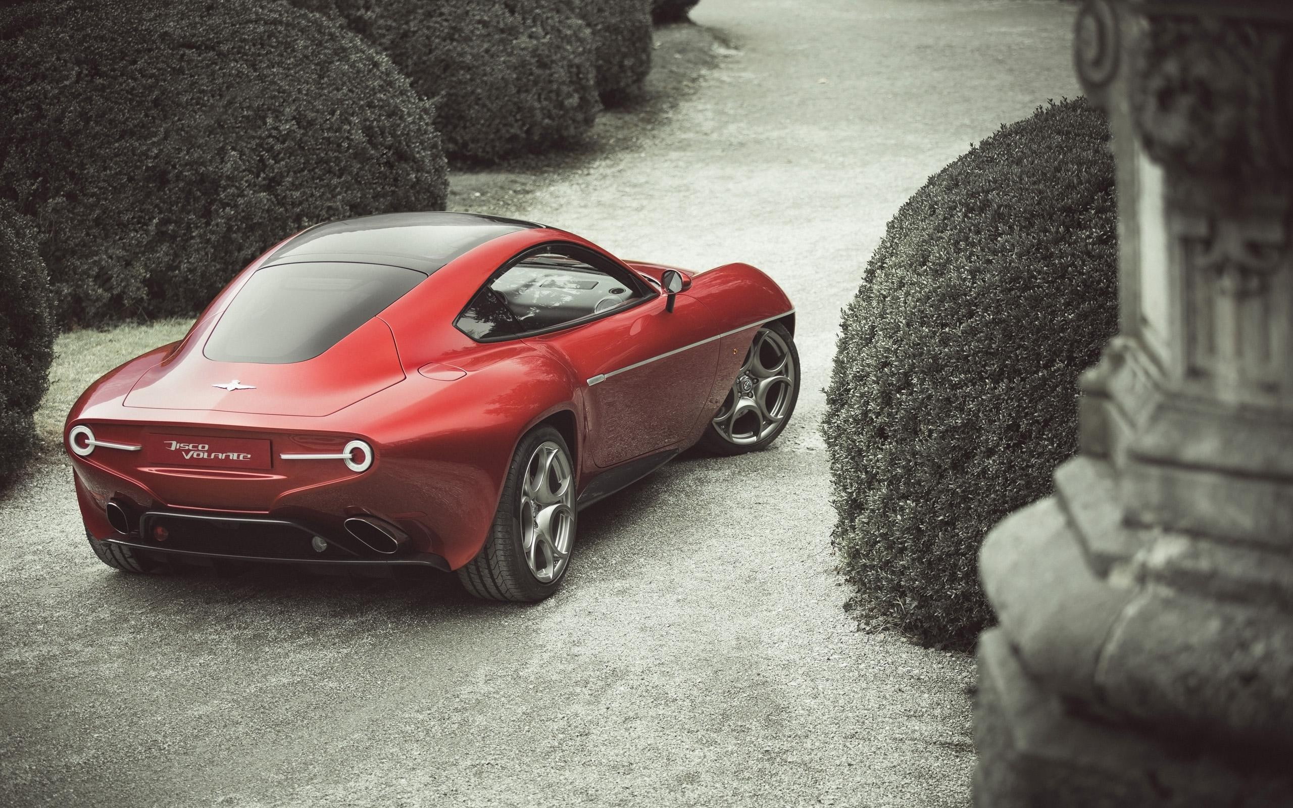 alfa, disco, touring, red, car, cars, romeo, superleggera, alfa romeo, sports, volante, 2K, HD Wallpaper