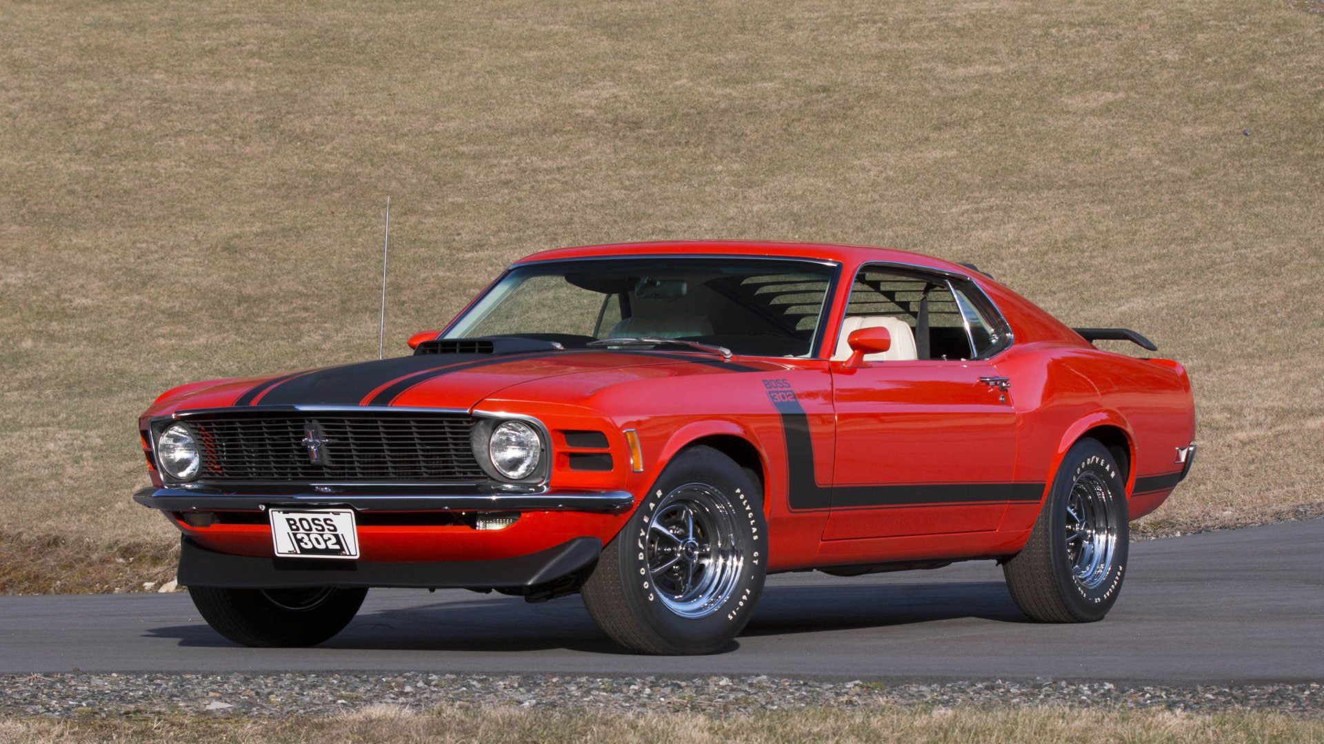 Ford Mustang Boss 302, Muscle Car, Fastback, Red Car, Ford, Car, 1080P, HD Wallpaper