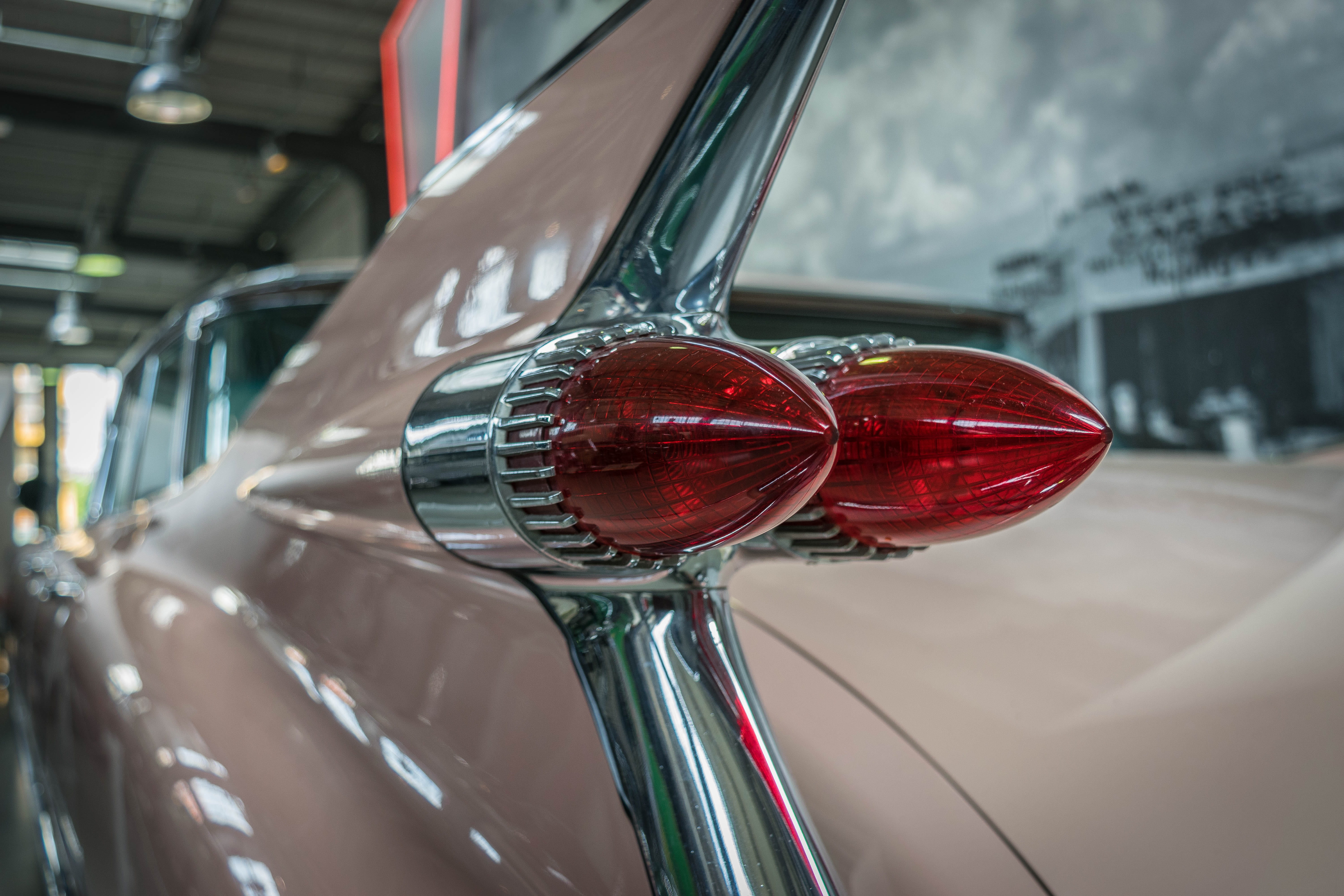no people, american, day, pink, vehicle, chrome, metal, close-up, shiny, reflection, glass - material, red, vintage car automobile, cars, back light, glass, HD Wallpaper