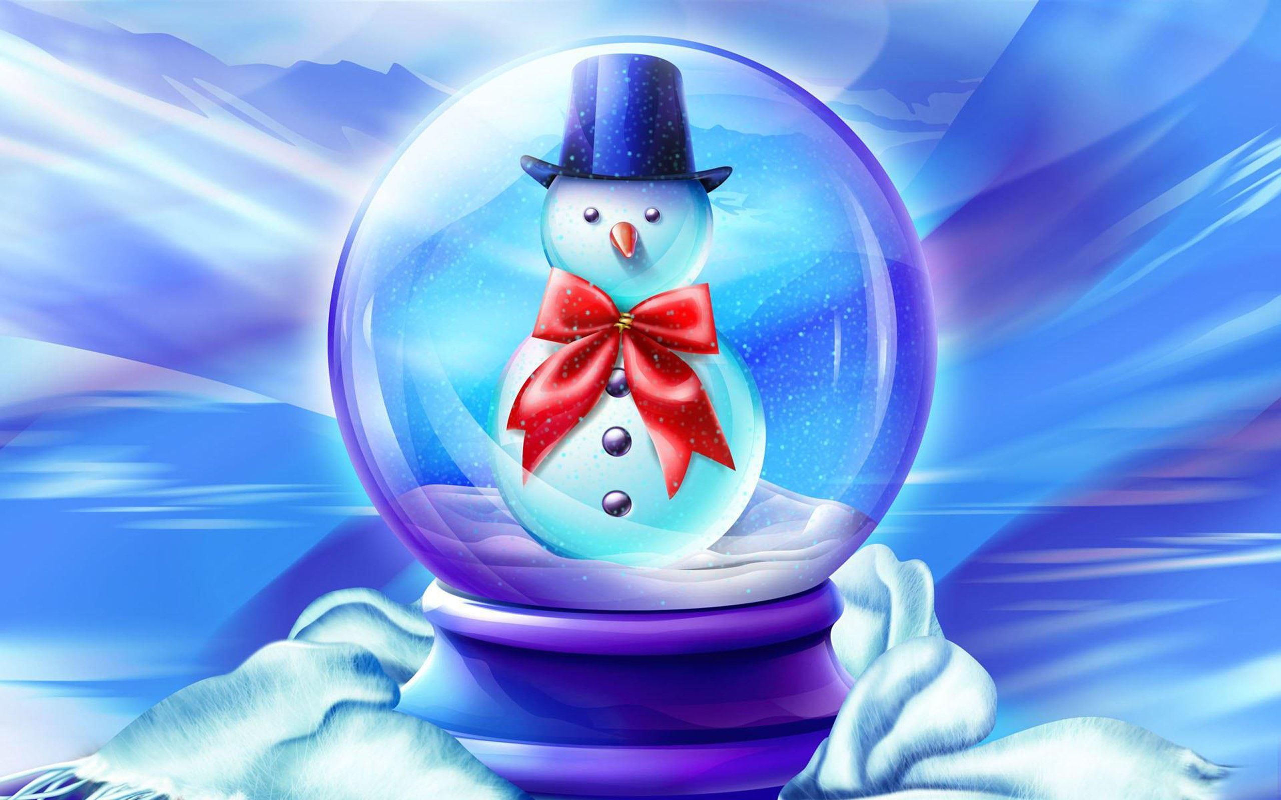 gifts, 2K, snowman, anime, tree, digimon, Merry, hd, beautiful, x, 2560x1600 px, art, px, Santa, Christmas, Holiday, happy, Lights, vacation, HD Wallpaper