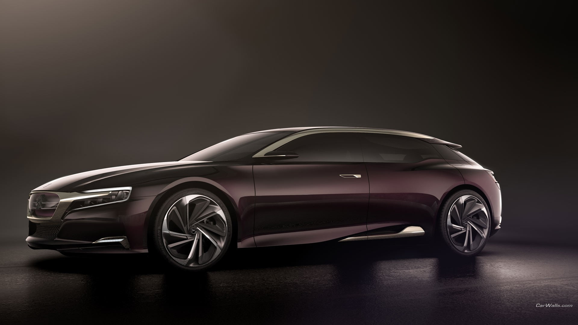 chrome, wheel, luxury, no people, clean, shiny, 1080P, concept cars, Citroen Numero 9, copy space, transportation, red, speed, studio shot, black background, HD Wallpaper