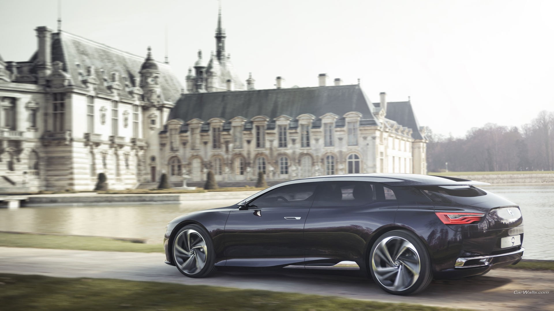 travel, architecture, vintage car, sky, Citroen Numero 9, motion, water, no people, city, luxury, building, 1080P, nature, car, day, land vehicle, transportation, HD Wallpaper