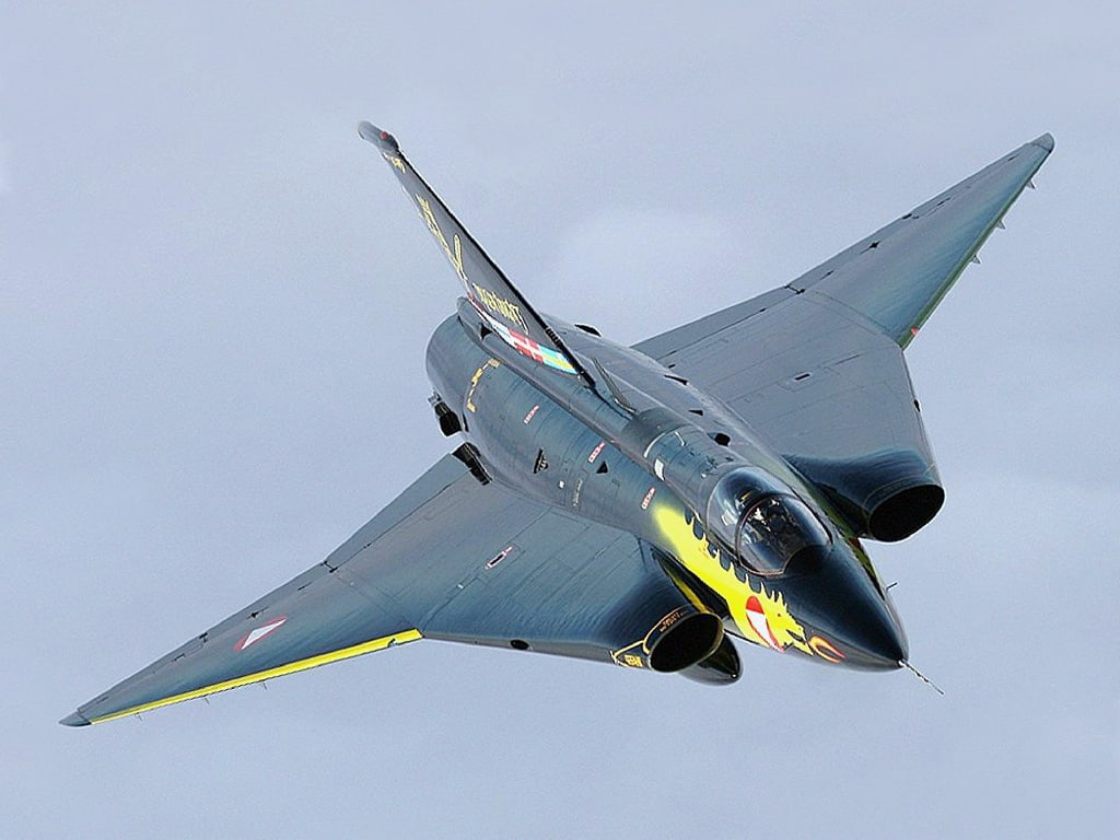 Saab, jet, art, austrian, air, force, 480P, aircraft, military, Saab Draken, Austrian Air Force, draken, hd, HD Wallpaper